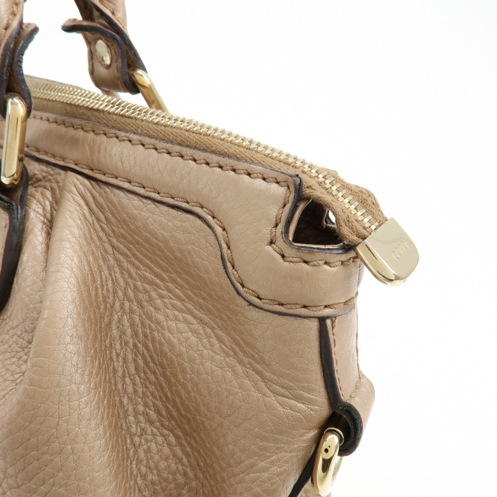 GUCCI Sukey Interlocking G Leather 2Way Bag Champagne Gold 247902
