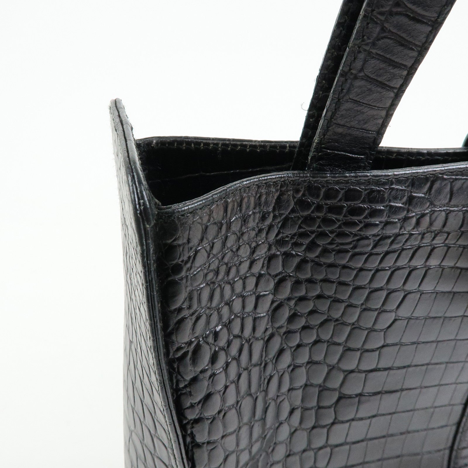 Ferragamo Vara Embossed Leather Tote Bag Shoulder Bag Black