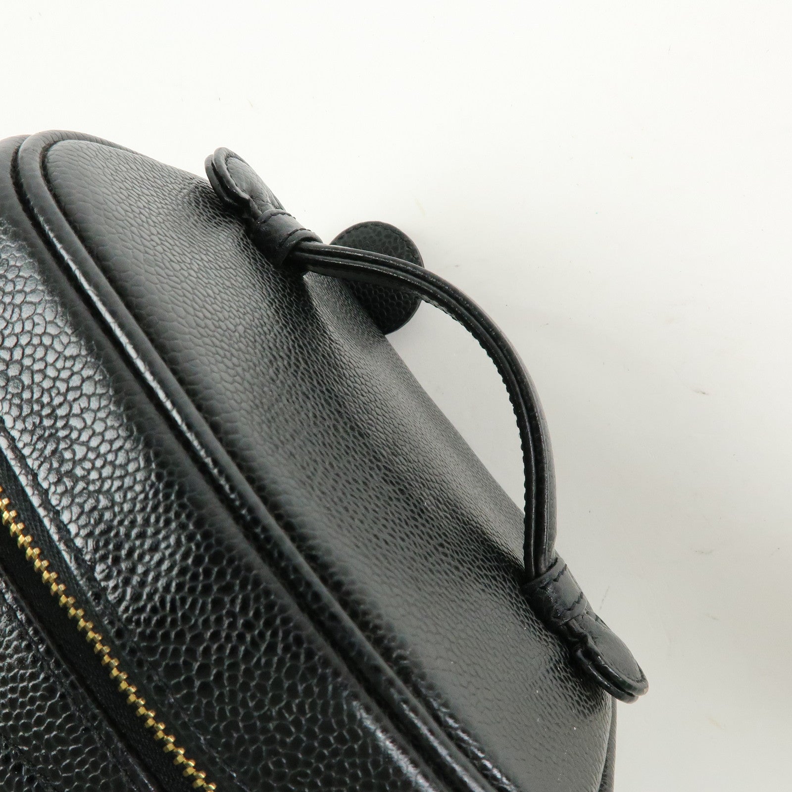 CHANEL COCO Mark Caviarskin Vanity Bag Hand Bag Black A01998