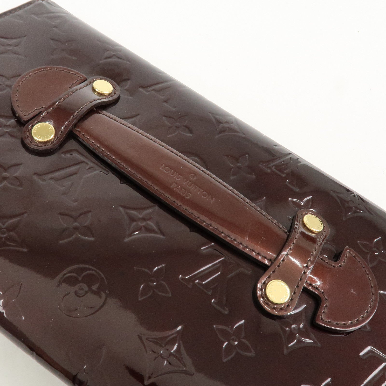 Louis Vuitton Monogram Vernis Robertson Clutch Bag Amarante M91548