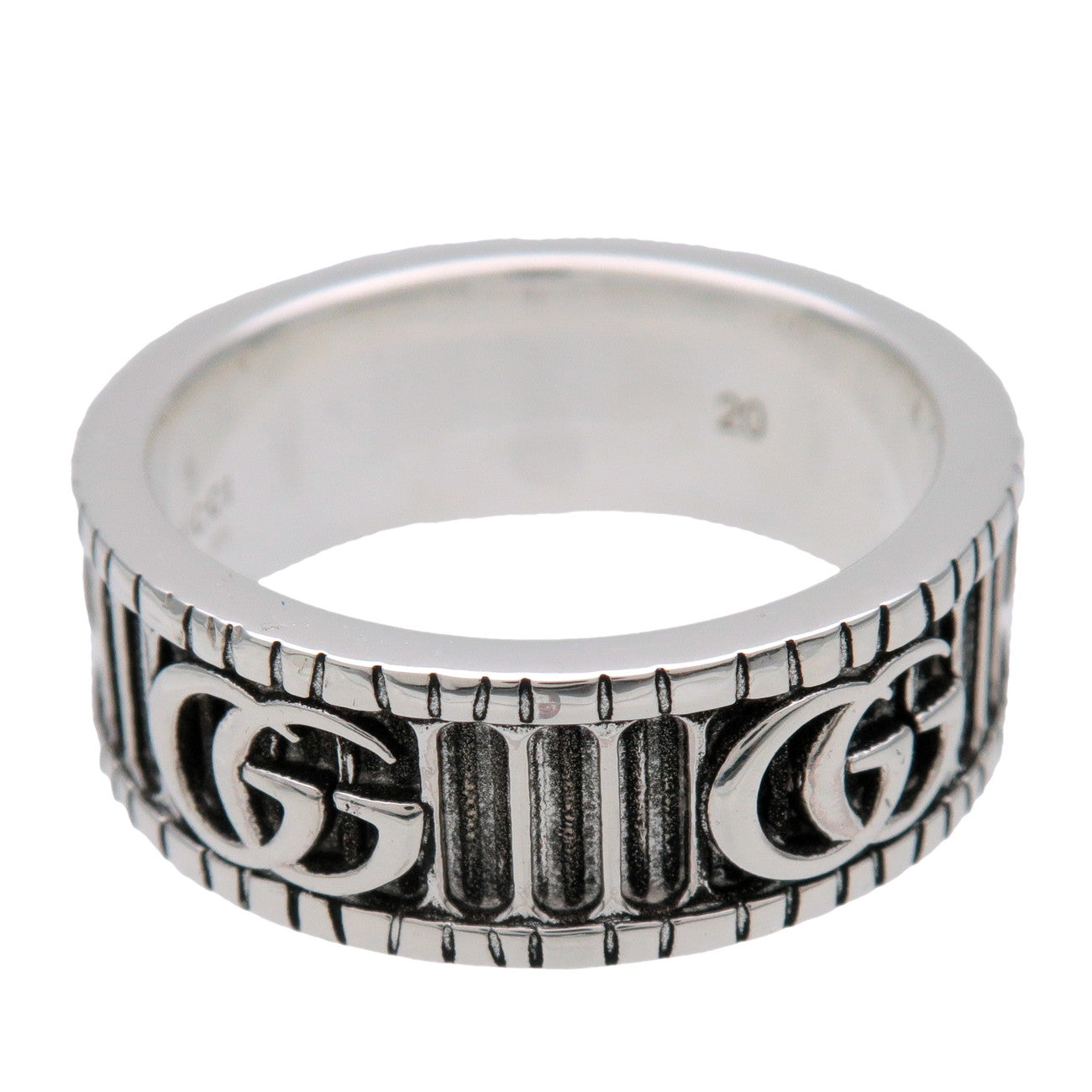 GUCCI Double G Wide Ring SV925 Silver #20 US9 EU59.5 HK20 551899