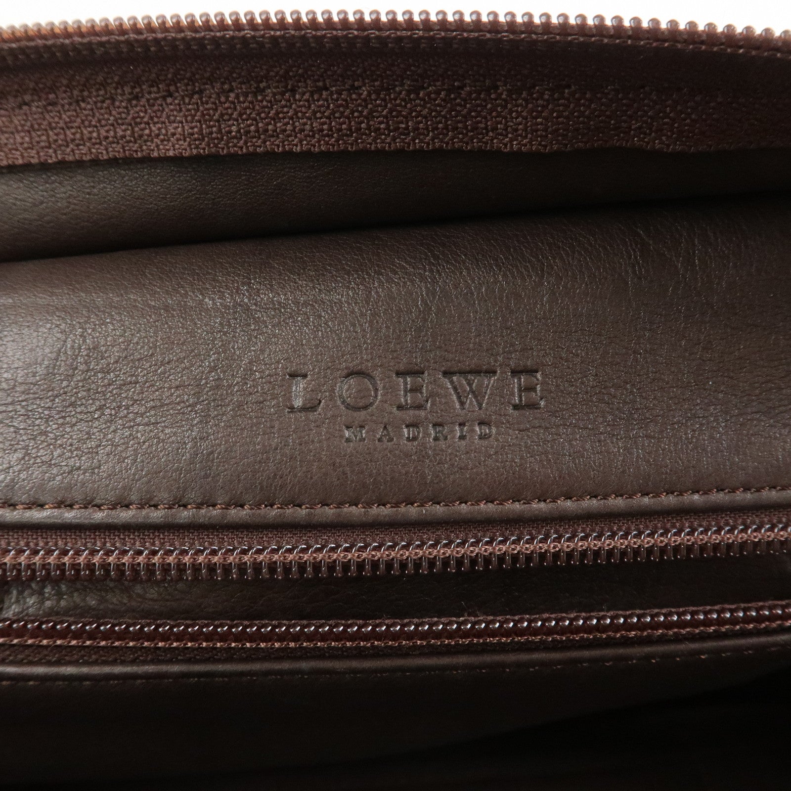 LOEWE Anagram Suede Leather Amazona 27 Hand Bag Brown