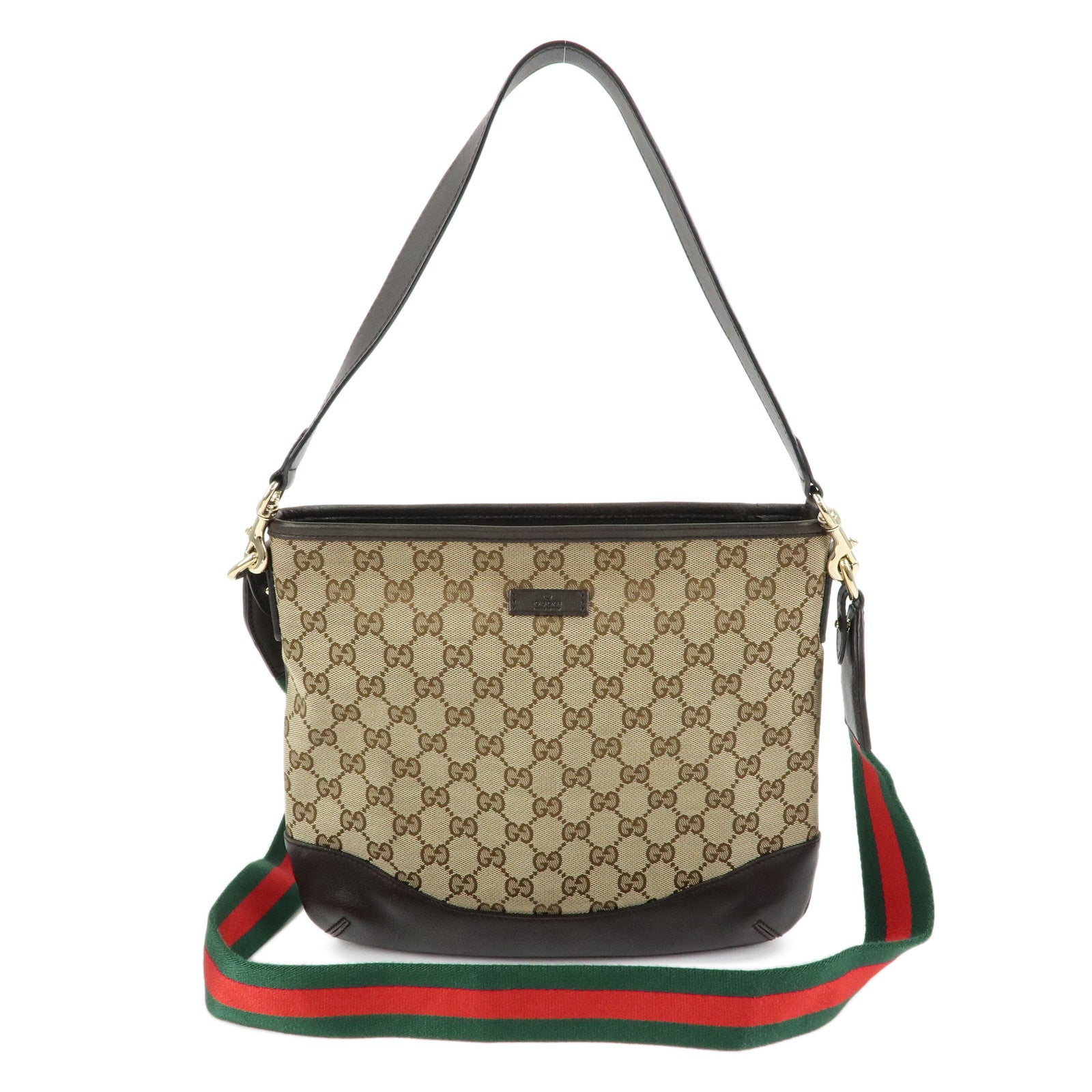 GUCCI Sherry GG Canvas Leather Shoulder Bag Hand Bag Beige 388927