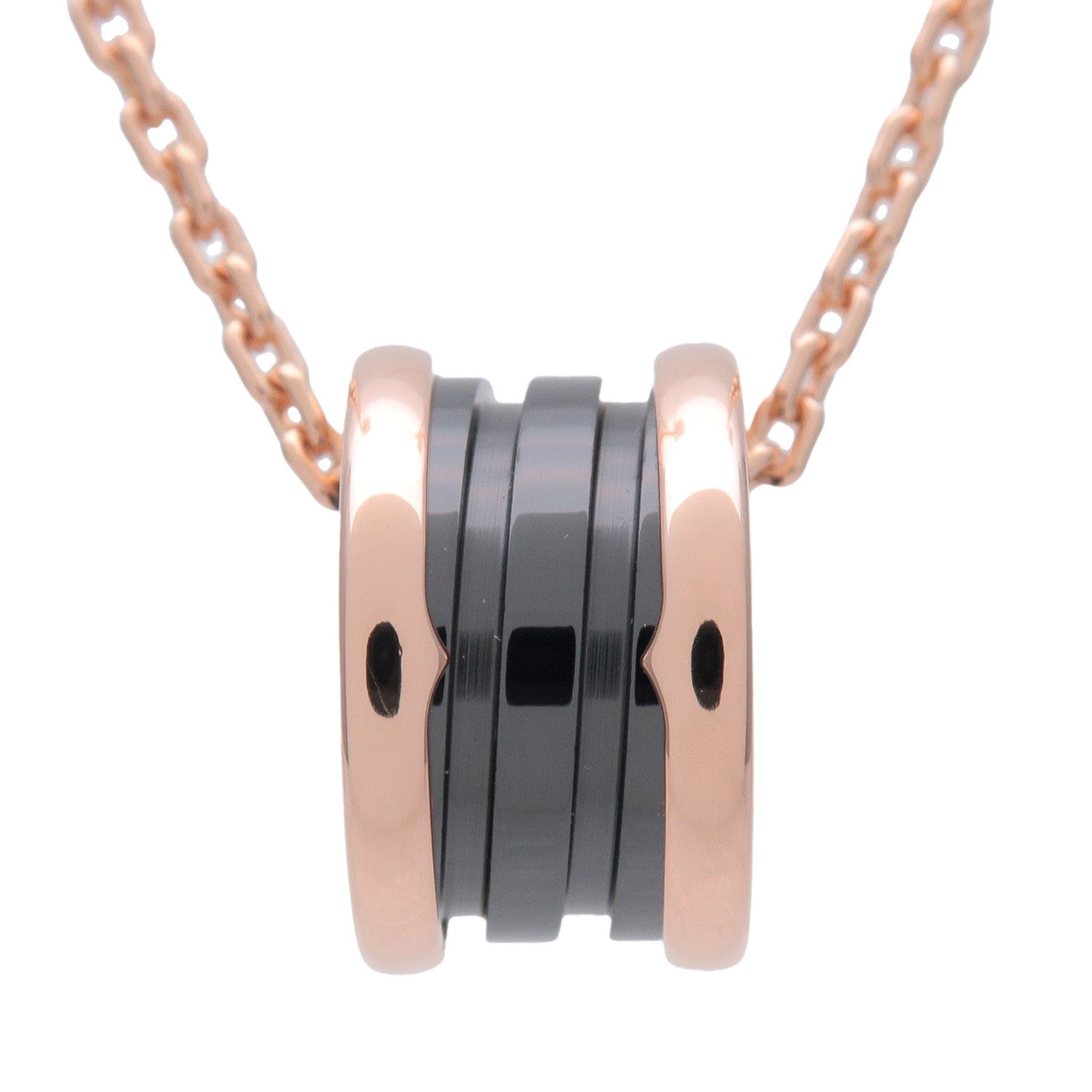 BVLGARI B-zero1 Necklace K18PG 750PG Rose Gold Black Ceramic