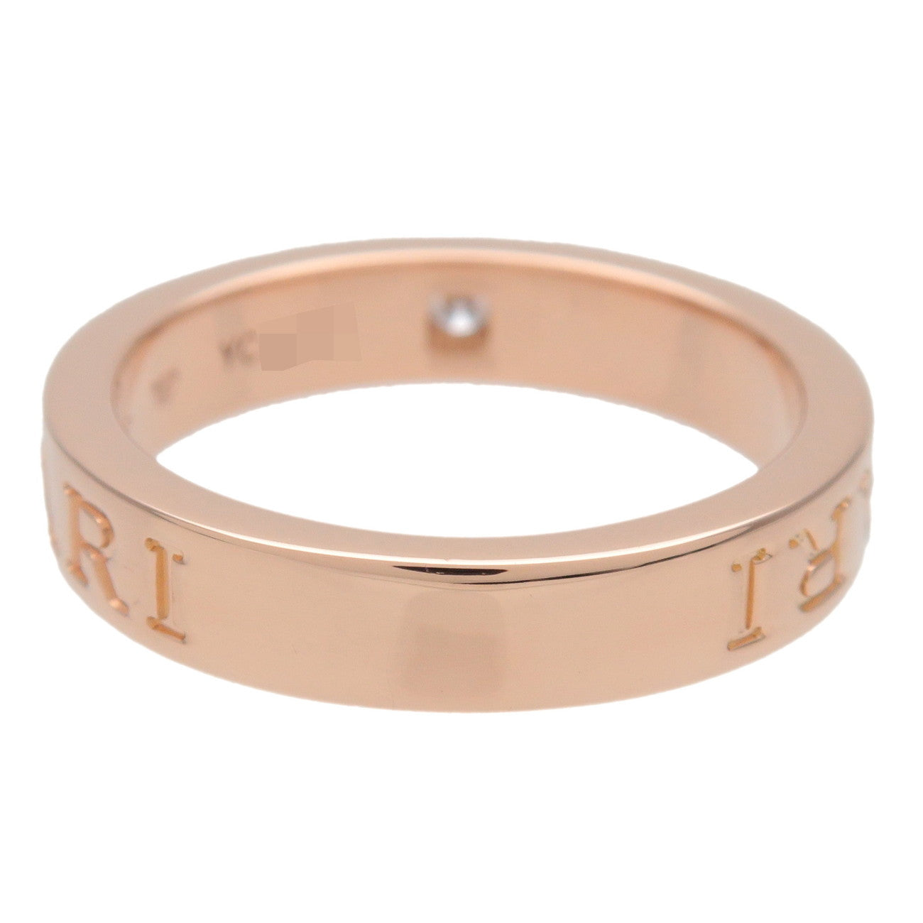 BVLGARI Double Logo 1P Daimond Ring K18 750PG Rose Gold US6.5