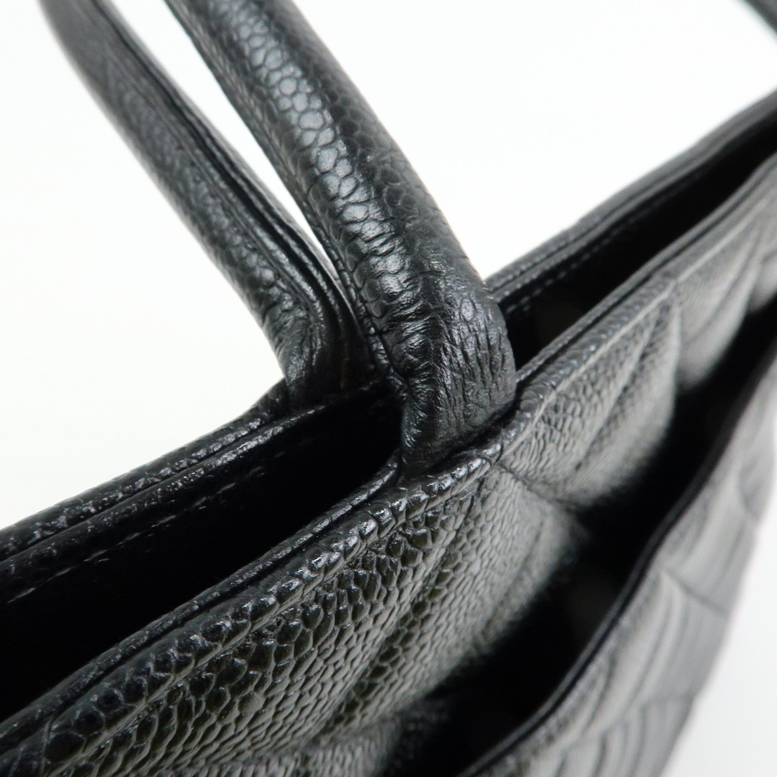 CHANEL Matelasse COCO Mark Medallion Caviarskin Tote Bag A01804