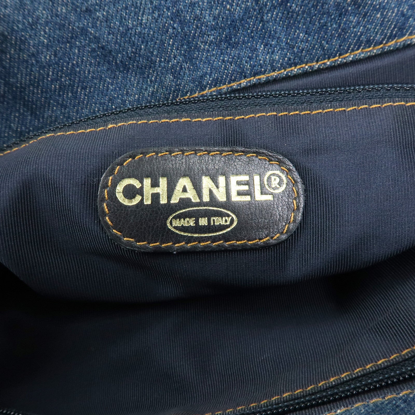 CHANEL COCO Mark Denim Tote Bag Shoulder Bag Blue