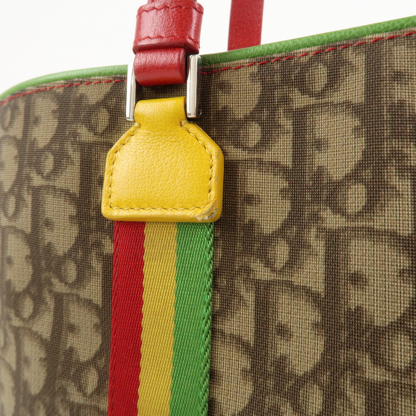 Christian Dior Rasta Trotter Canvas Leather Tote Bag Shoulder Bag