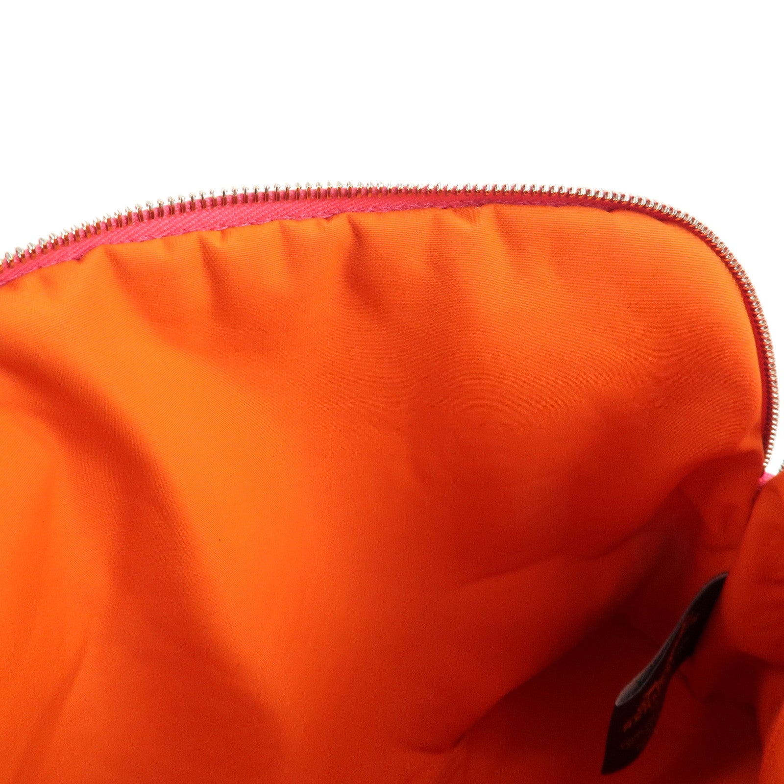 HERMES Canvas Leather Bolide Pouch MM Cosmetic Pouch Pink Used