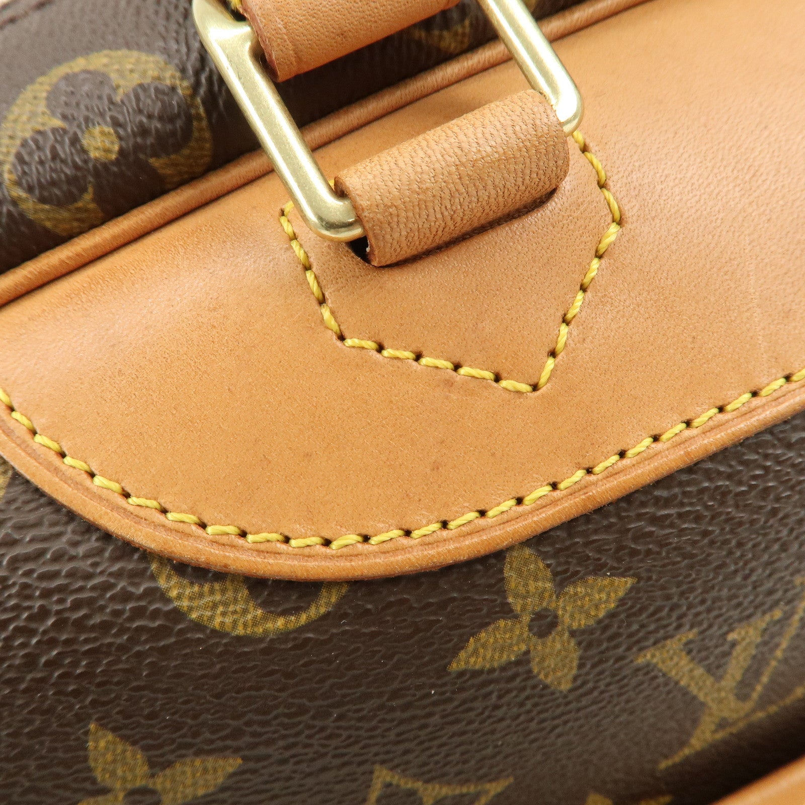 Louis Vuitton Monogram Deauville Hand Bag Brown M47270 Used