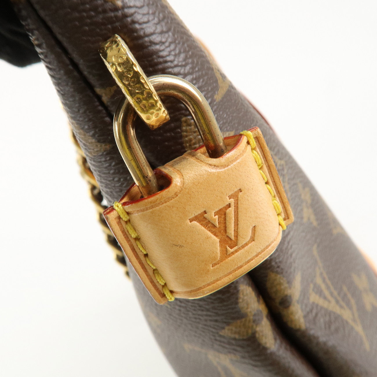 Louis Vuitton Monogram LockIt Chain Hand Bag Brown M40989 Used