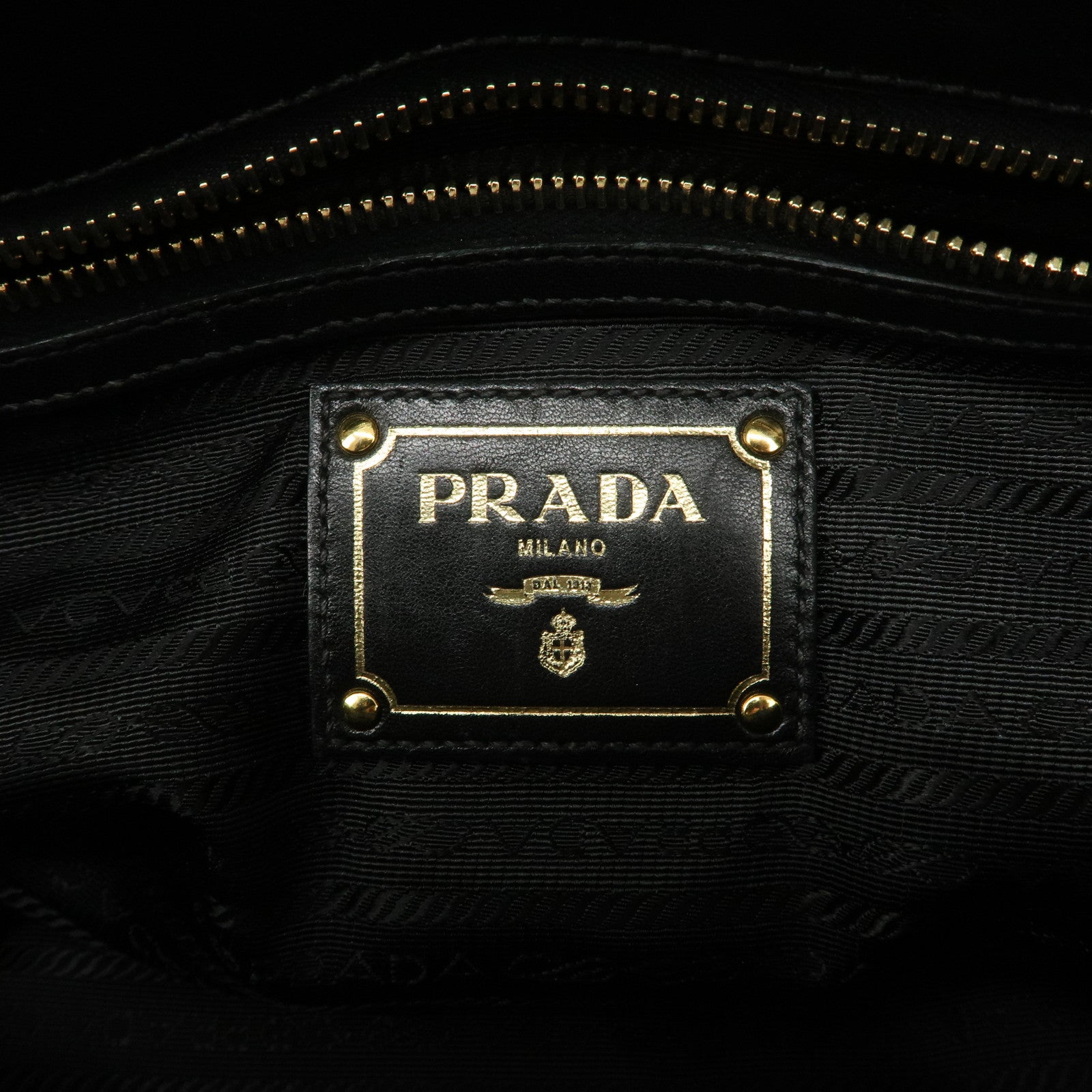 PRADA Nylon Leather Gathered 2Way Hand Shoulder Bag Black BN1407