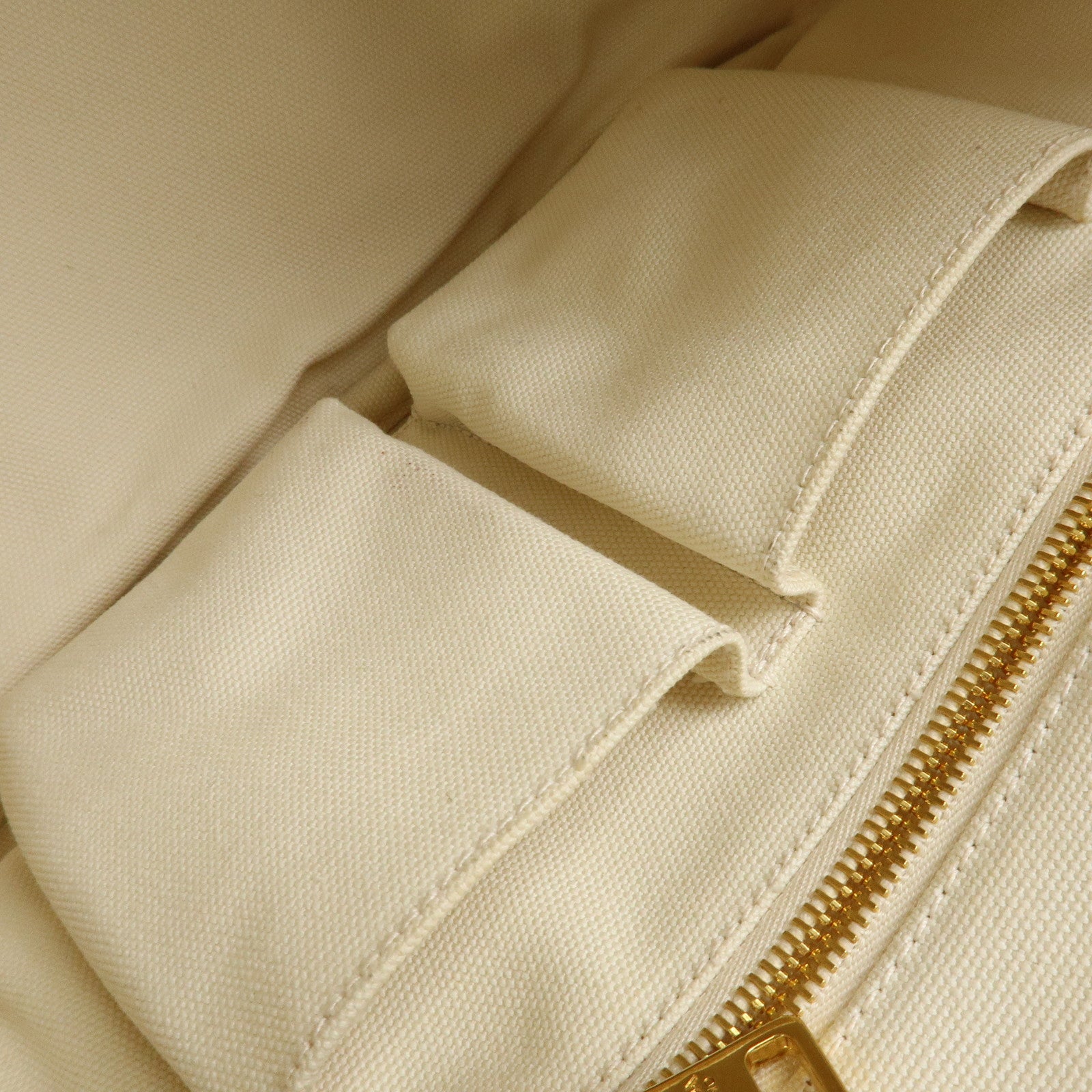 PRADA Canapa Canvas 2Way Bag Tote Bag Hand Bag White BN1877