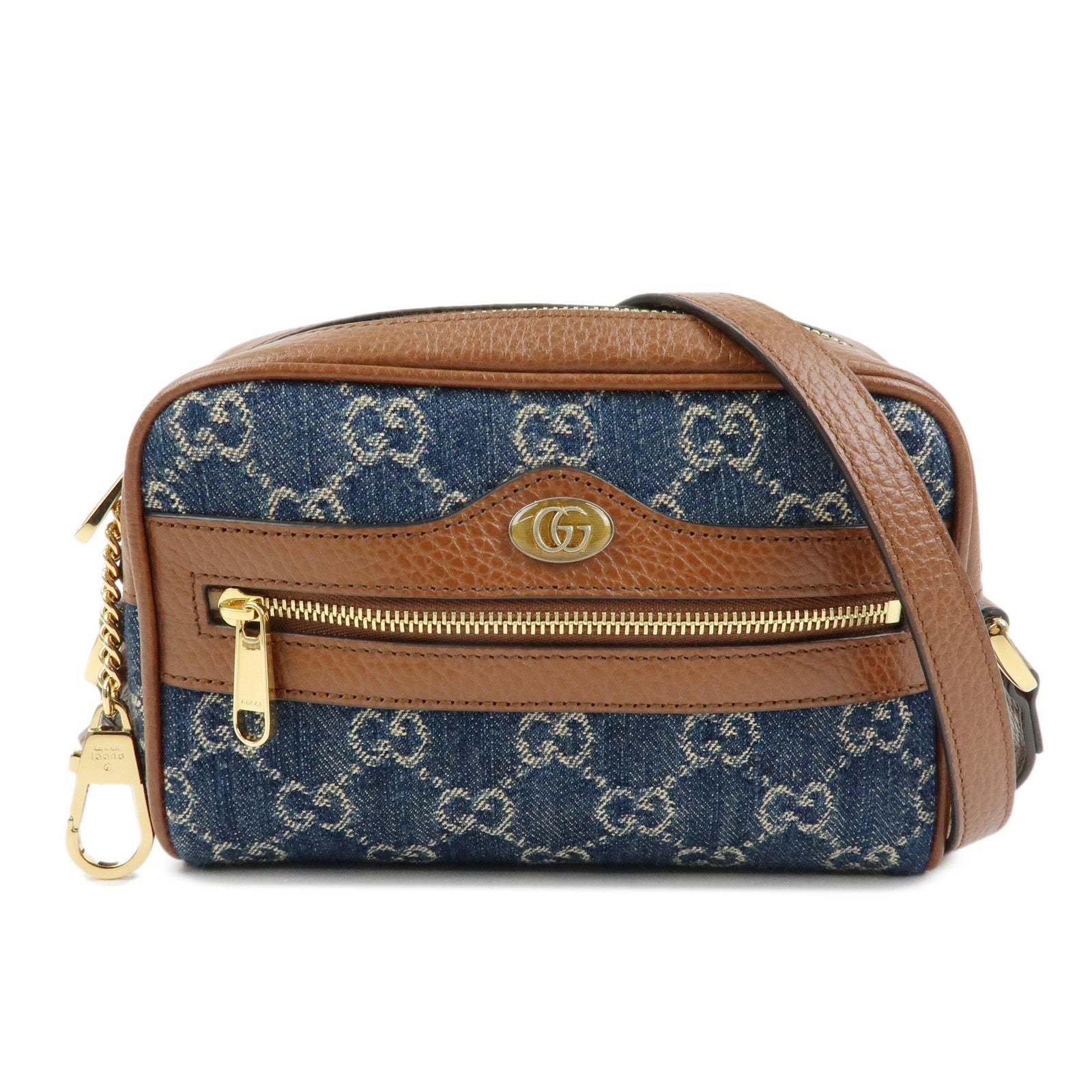 GUCCI Ophidia GG Denim Leather Shoulder Bag Crossbody Bag 517350