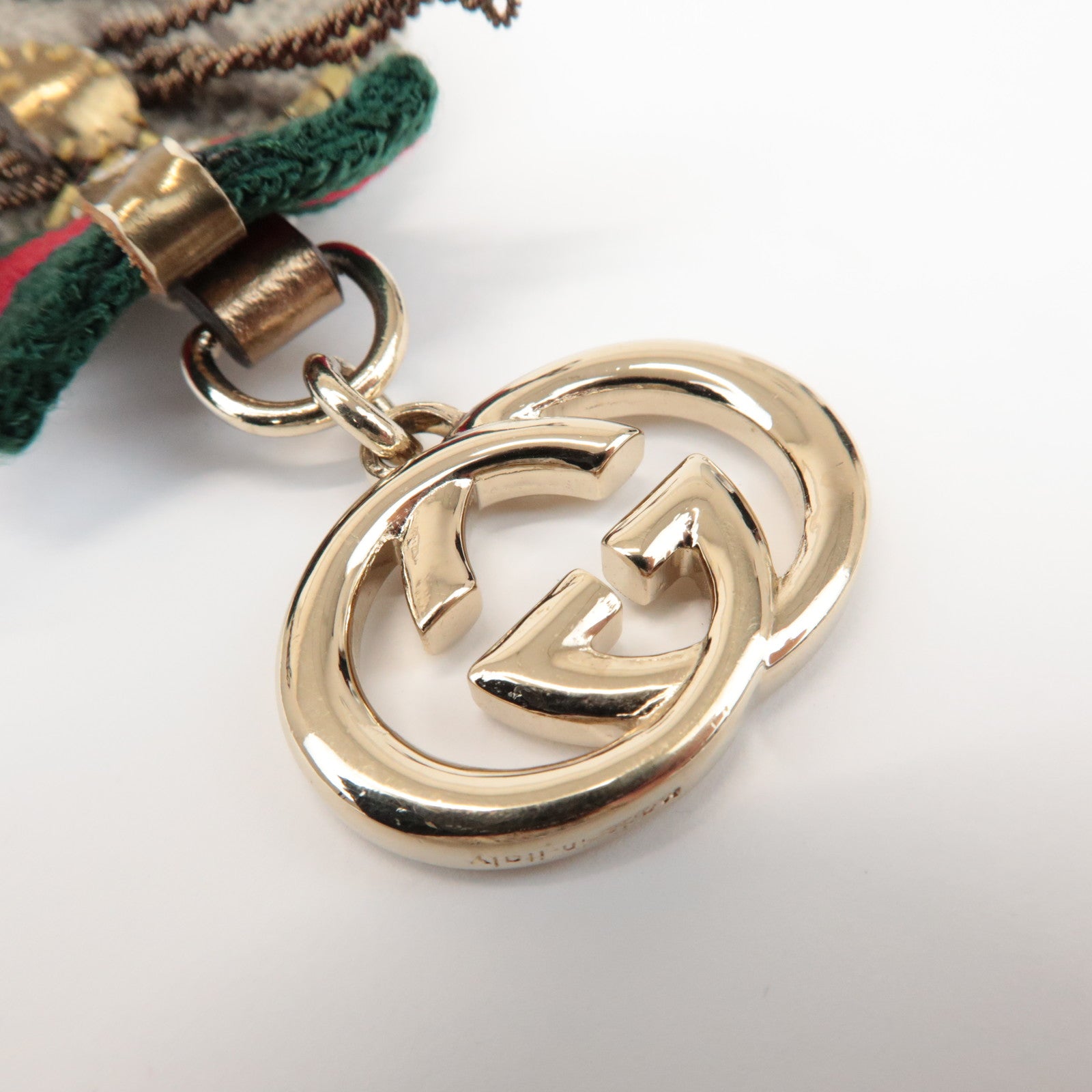 GUCCI Set of 2 Sherry GG Plus Gucciori Cat Chihuahua Key Charm