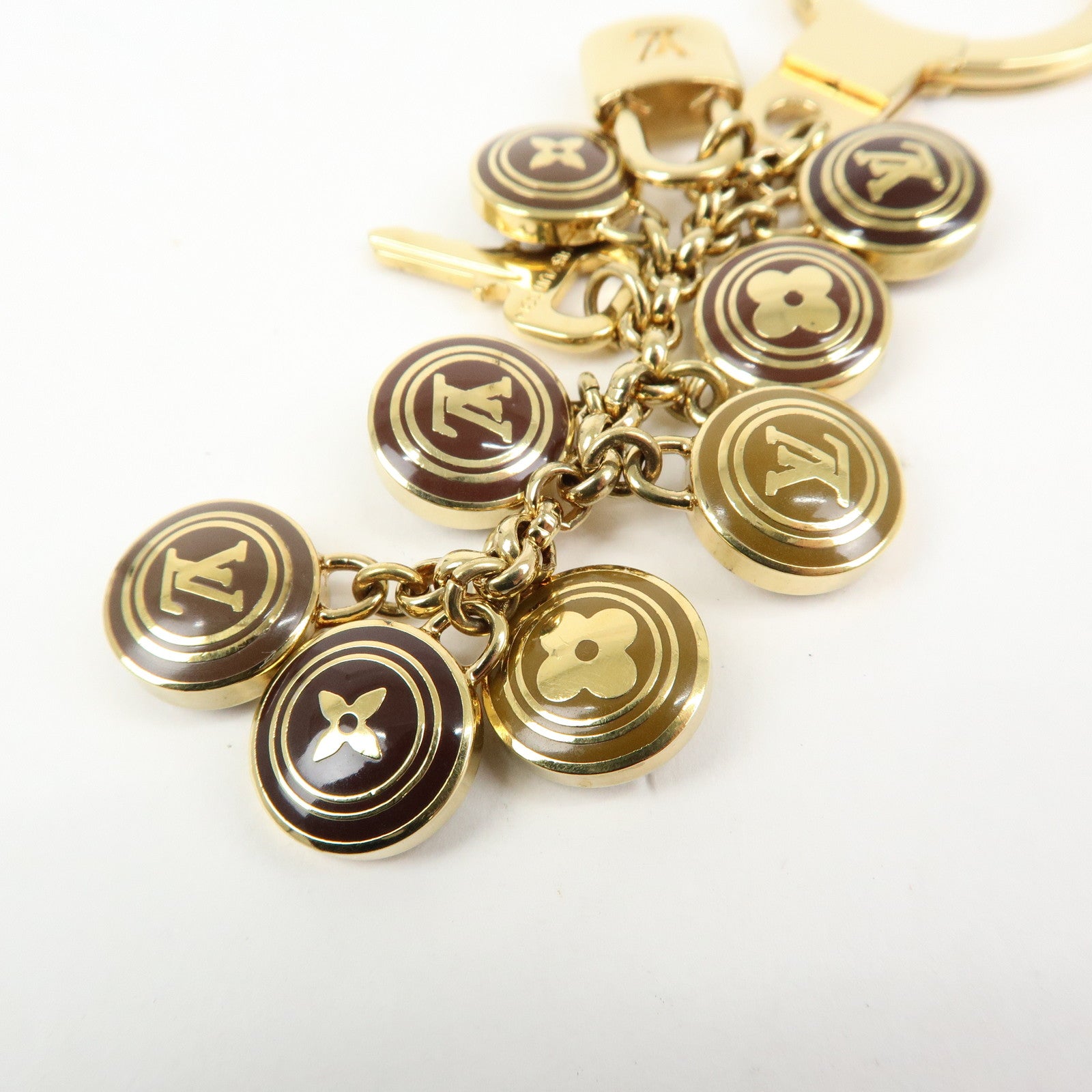 Louis Vuitton Porte Cles Pastilles Bag Charm Gold Brown M65387