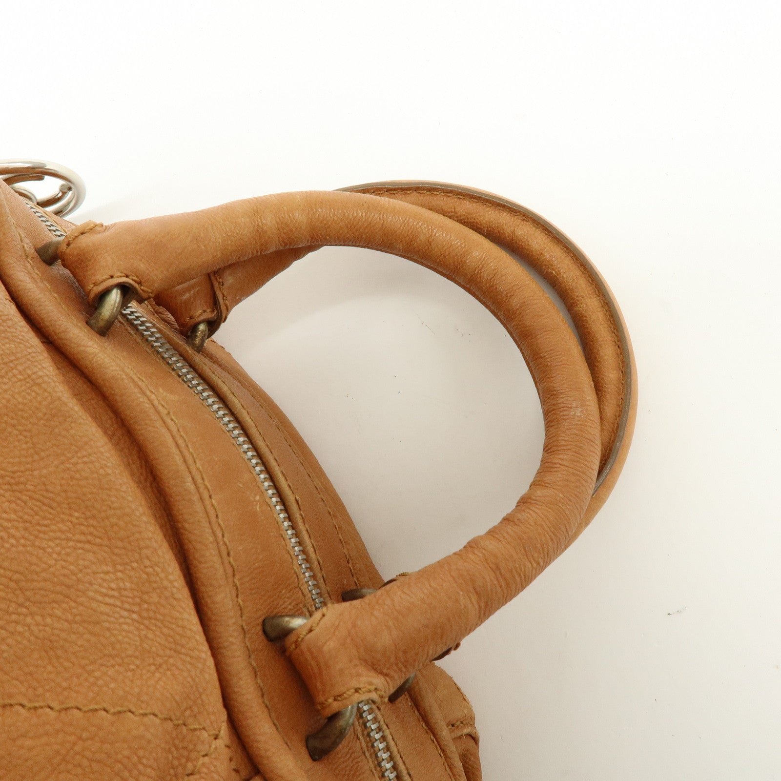 CHANEL COCO Mark Calf Leather Hand Bag Brown