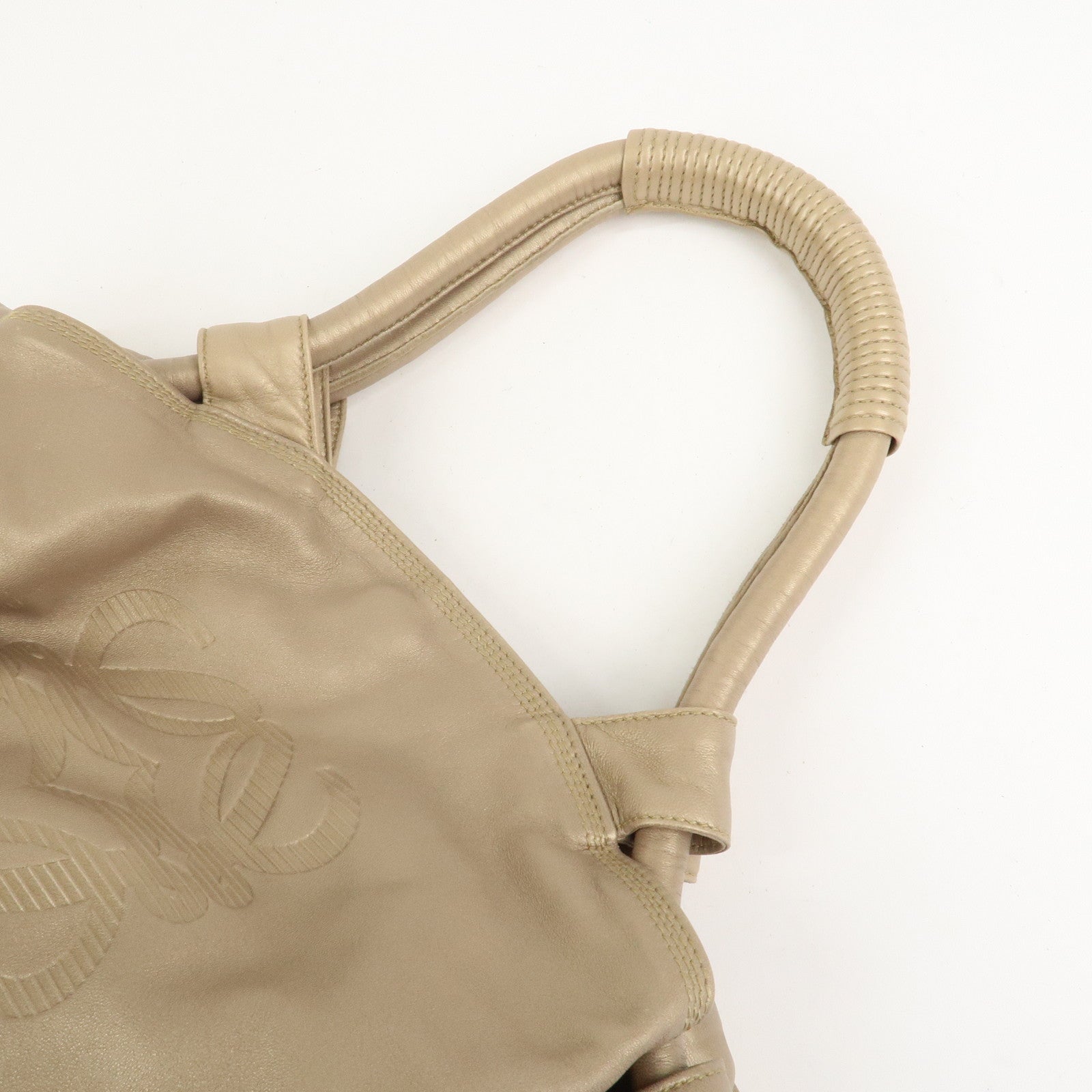 LOEWE Anagram Nappa Aire Leather Hand Bag Shoulder Bag Gold