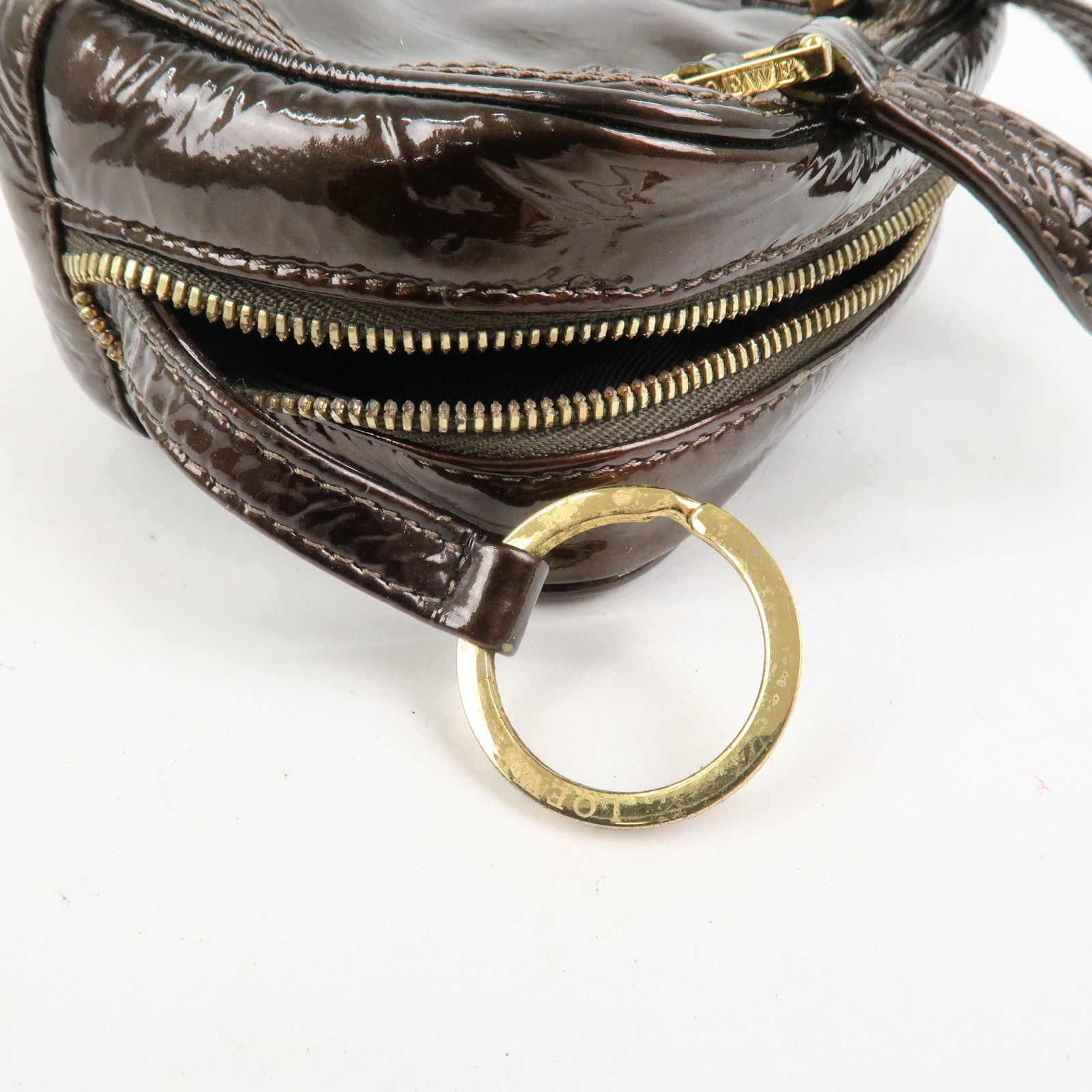 LOEWE Anagram Leather Micro Mini Amazona 2Way Shoulder Bag Brown