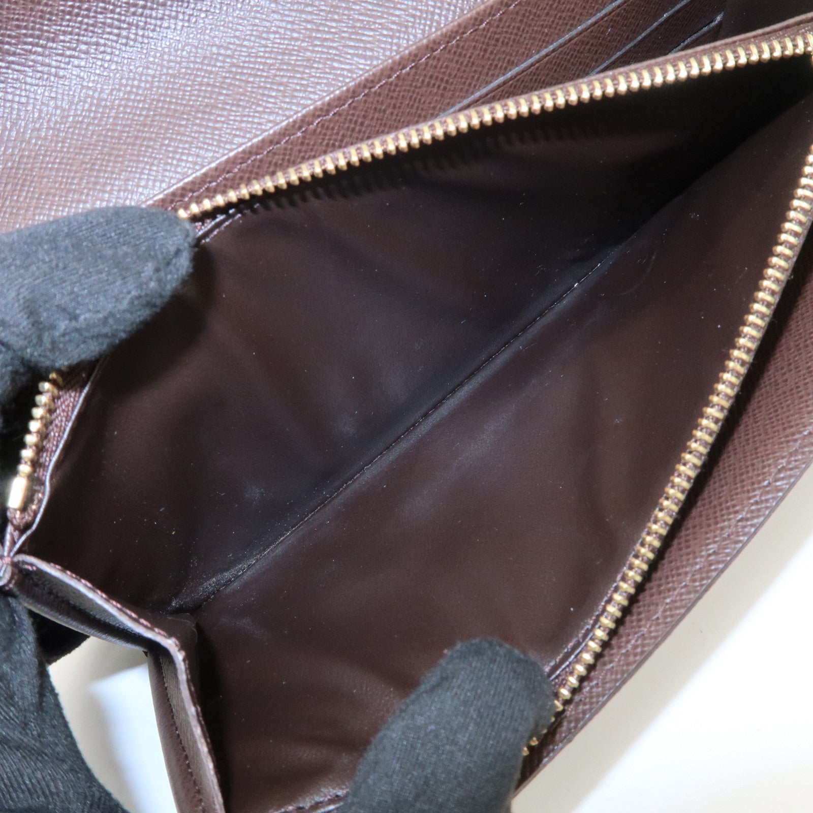 Louis Vuitton Damier Canvas Portefeuille Sarah Wallet Brown N61734