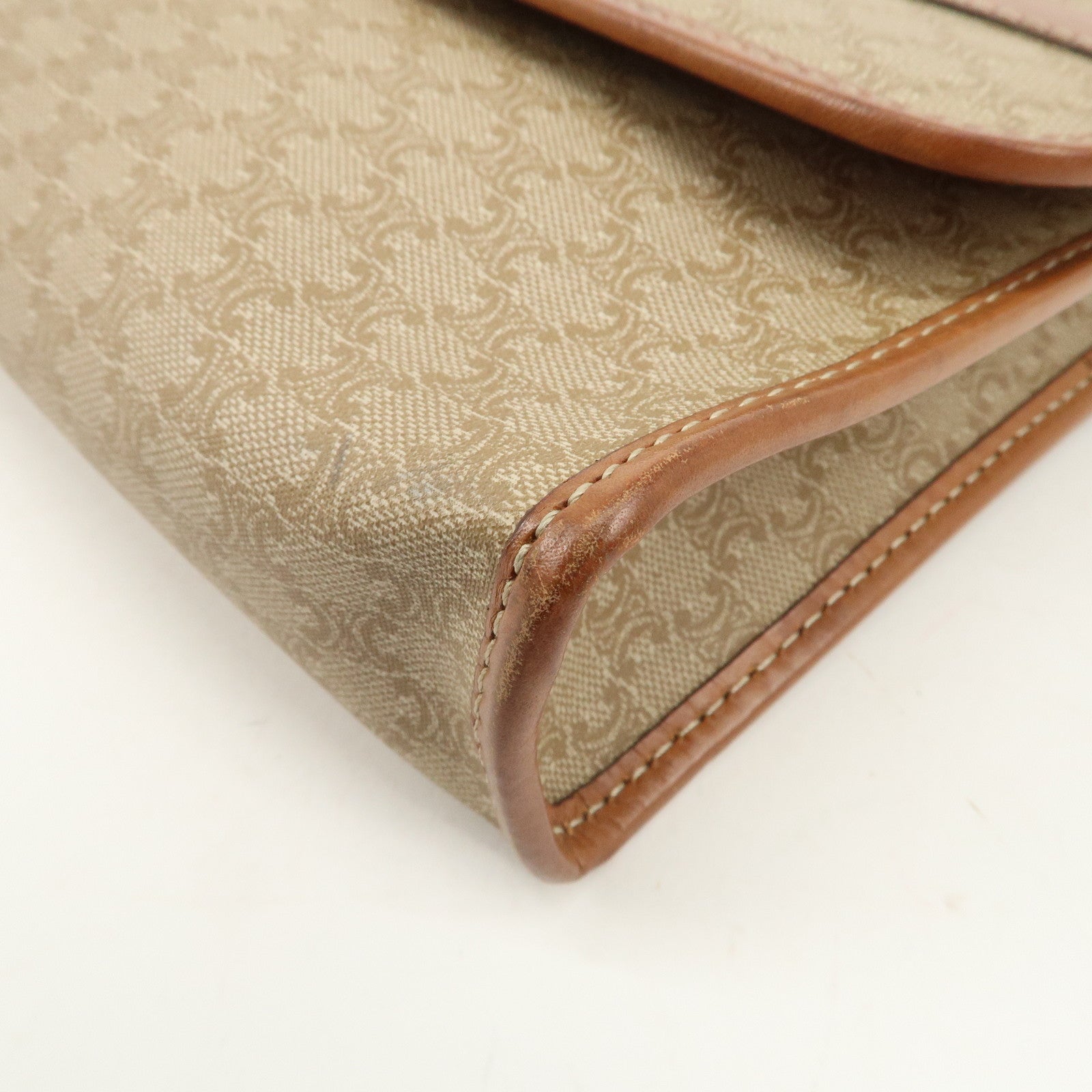 CELINE Macadam PVC Leather 2Way Bag Shoulder Bag Beige