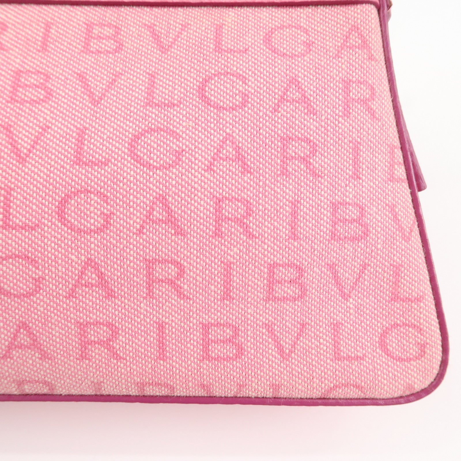BVLGARI Logo Mania Leather Canvas Shoulder Bag Pink