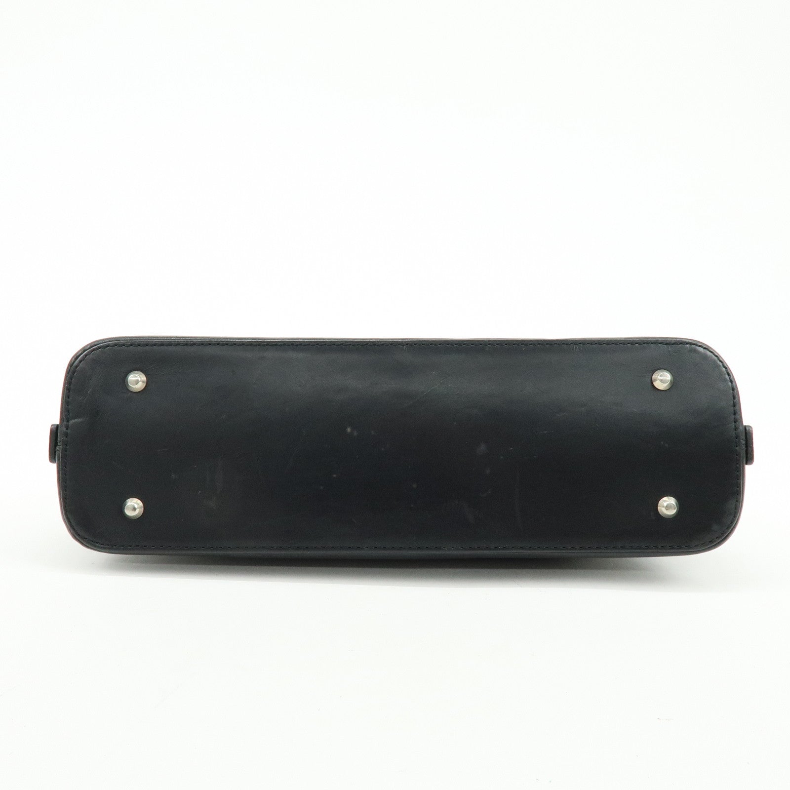 BURBERRY Plaid Canvas Leather Shoulder Bag Hand Bag Black Brown