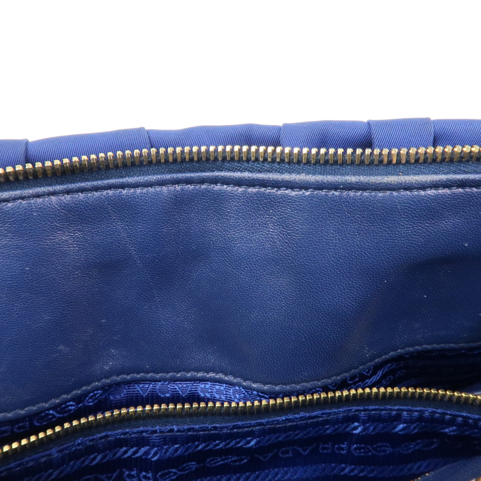 PRADA Logo Nylon Leather 2Way Bag Hand Bag Shoulder Bag BN 1407