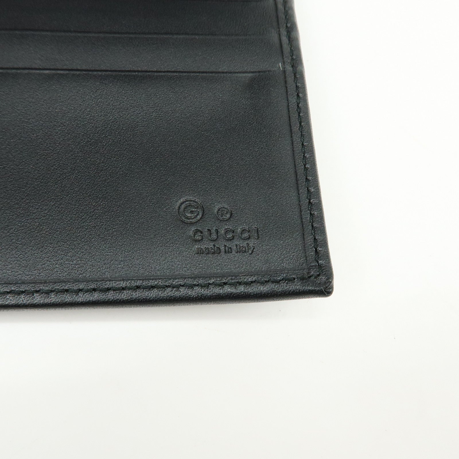 GUCCI GG Canvas Leather Long Wallet Green Black 257303