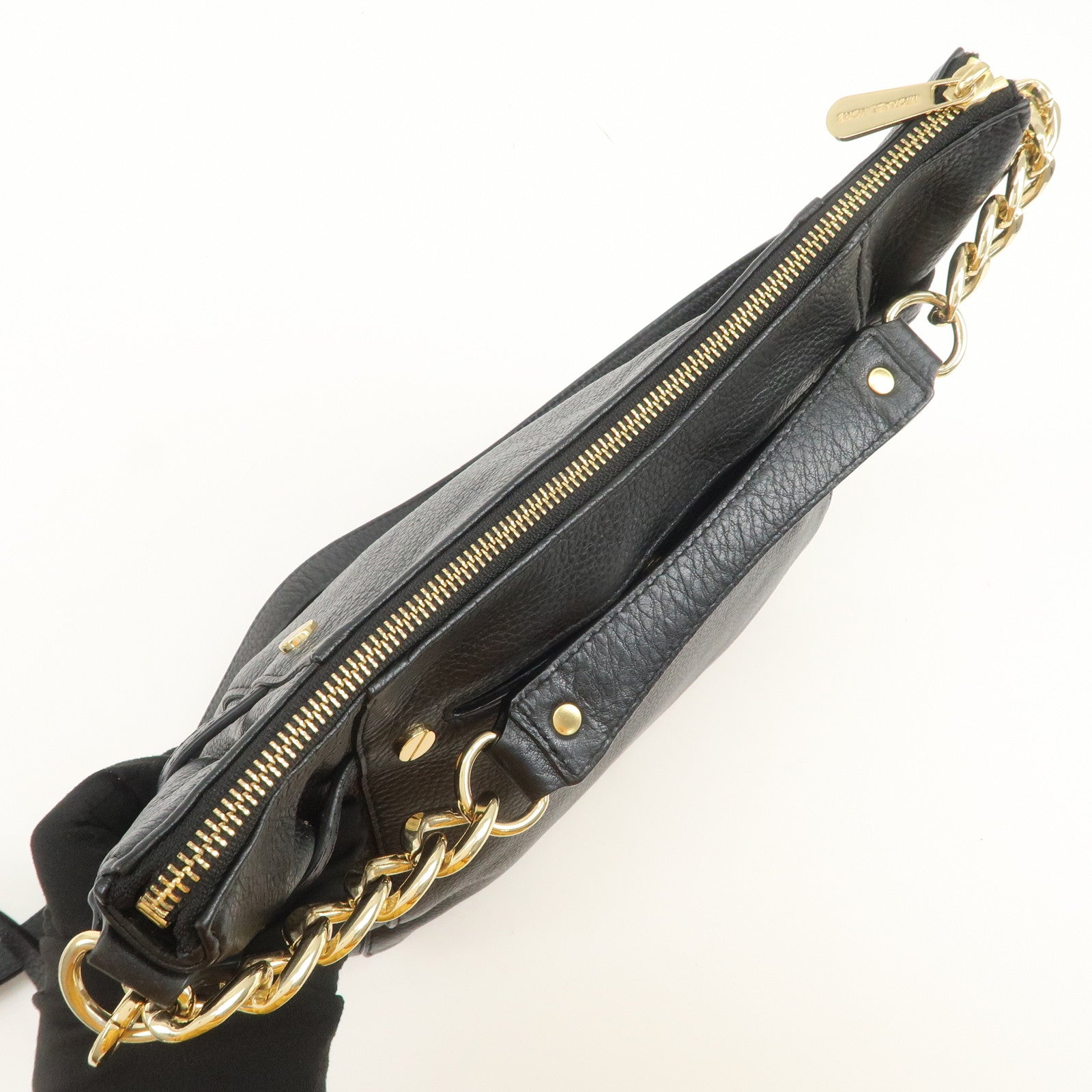 MICHAEL KORS Logo Leather 2Way Bag Hand Bag Shoulder Bag Black