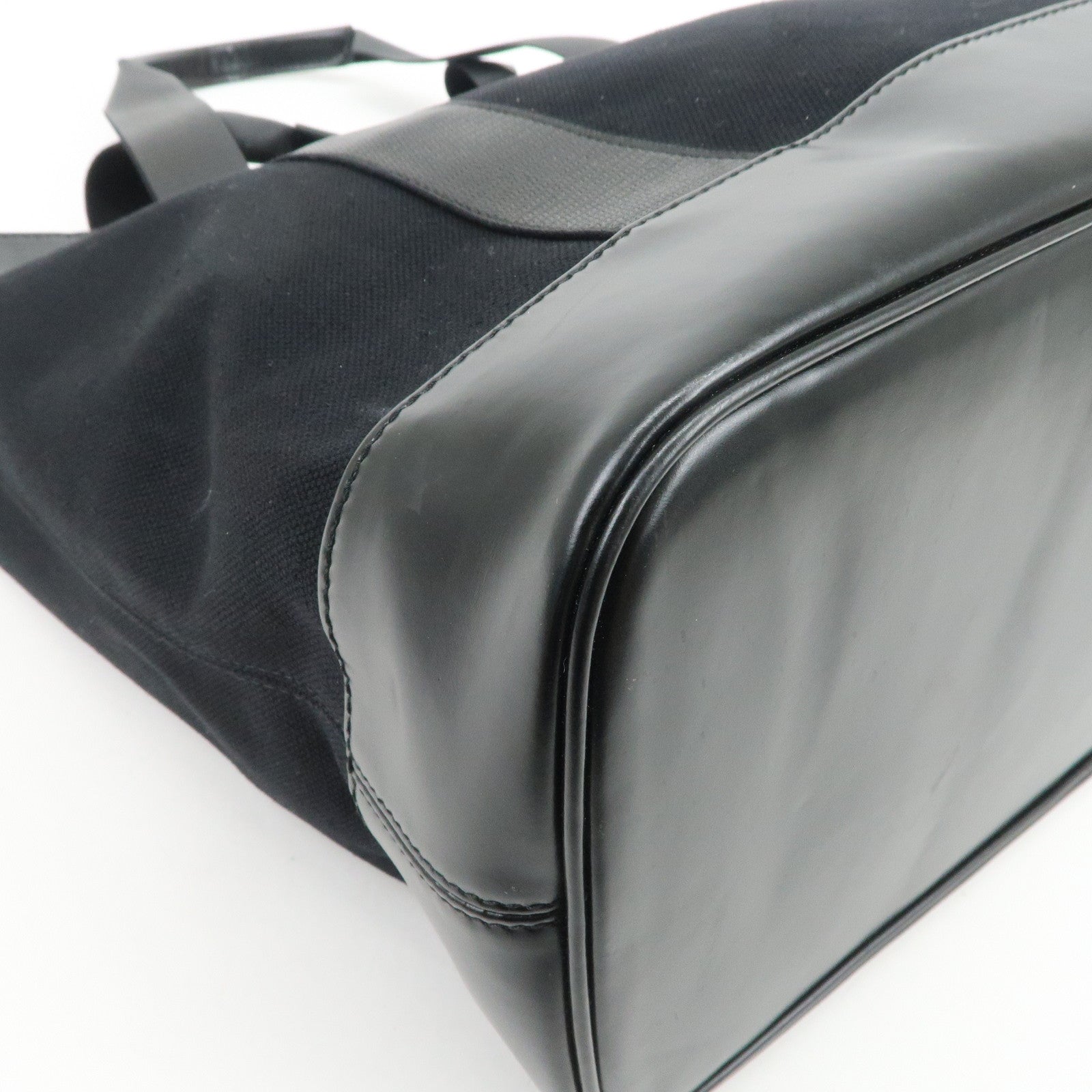 BALENCIAGA NAVY CABAS Canvas Tote Bag Shoulder Bag Black 374767