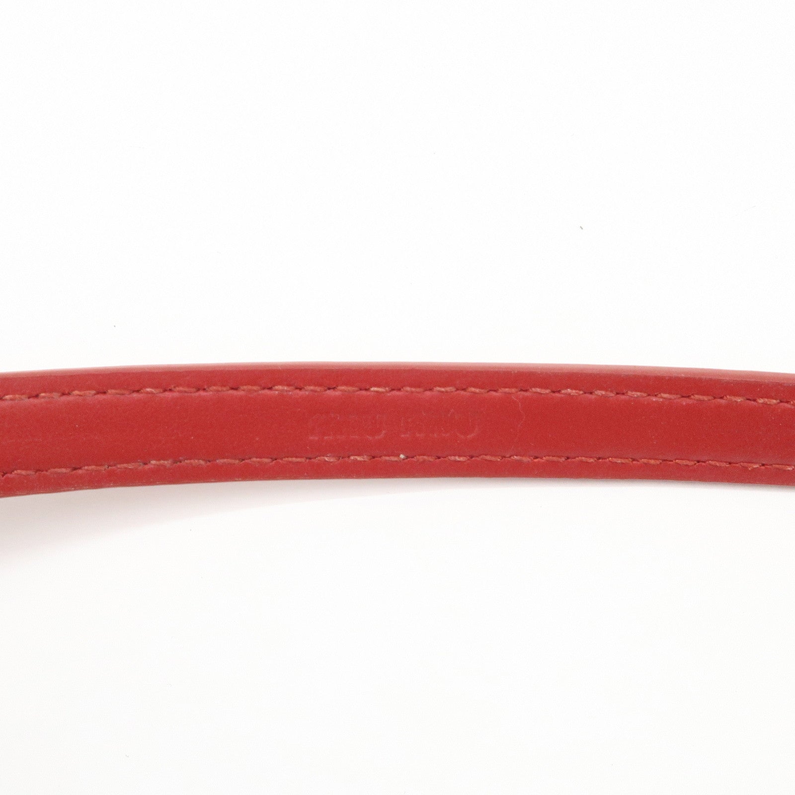 MIU MIU Heart Motif Leather Bracelet Bangle Red 51B253