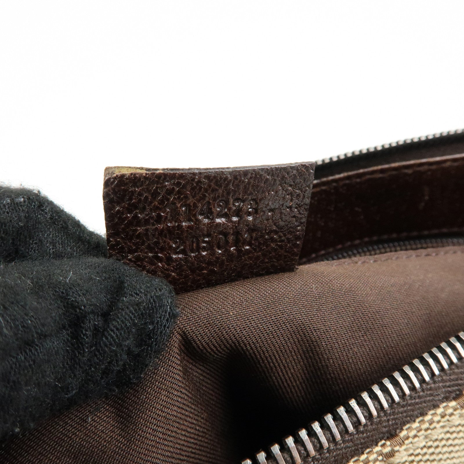 GUCCI GG Canvas Leather Crossbody Shoulder Bag Beige Brown 114273