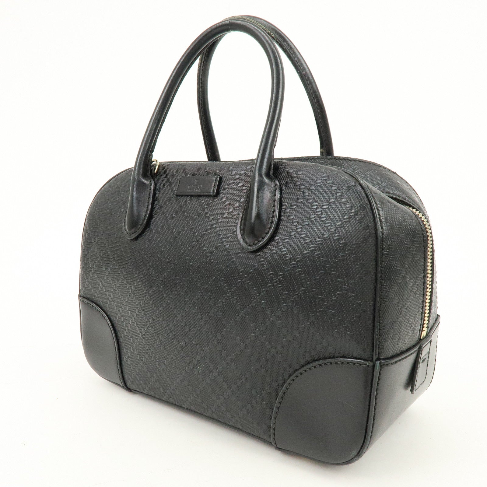GUCCI Diamante Leather 2Way Bag Hand Bag Shoulder Bag Black 354224