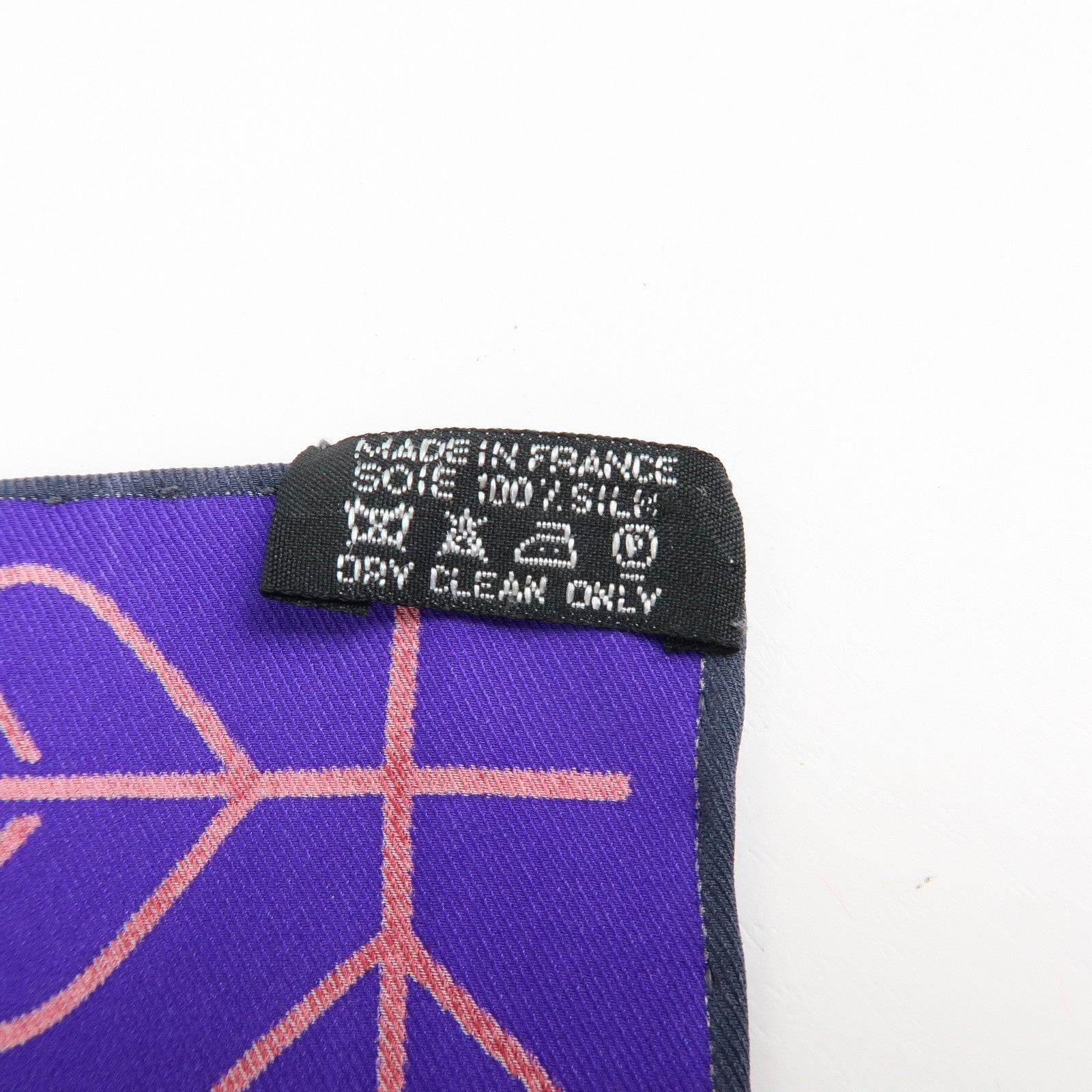 HERMES Carre 65 Set of 2 Silk 100% Scarf Black Purple Blue
