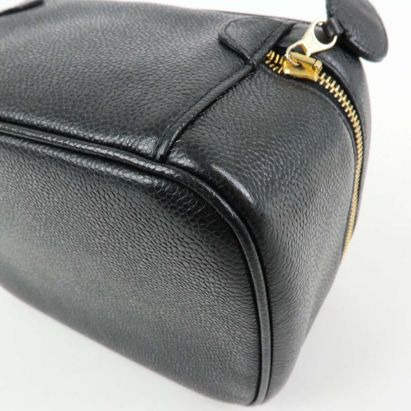 CHANEL COCO Mark Caviarskin Hand Bag Vanity Case Black A01997