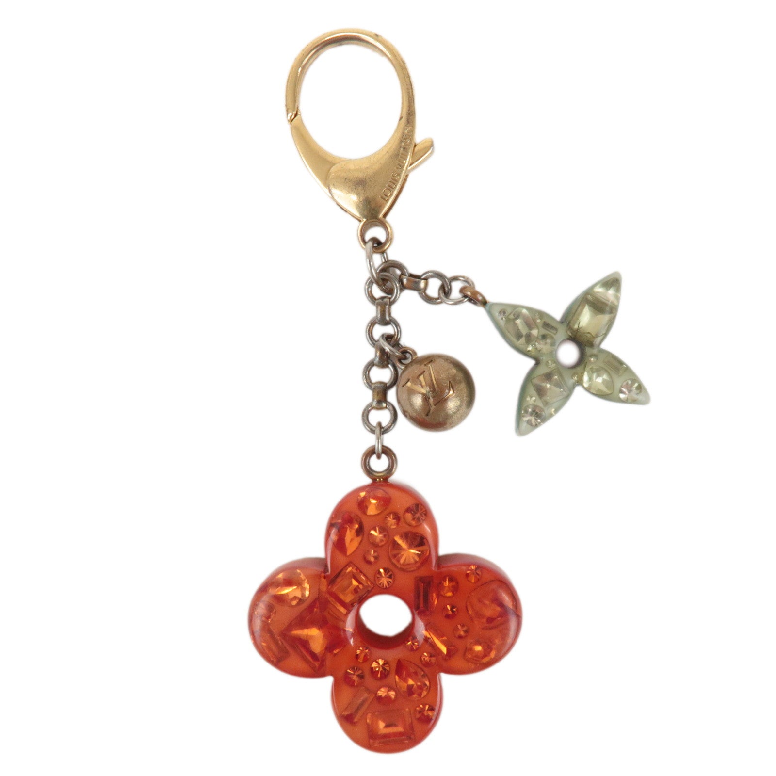 Louis Vuitton Bijou Sac Glam Flower Plastic Metal Key Chain M65982