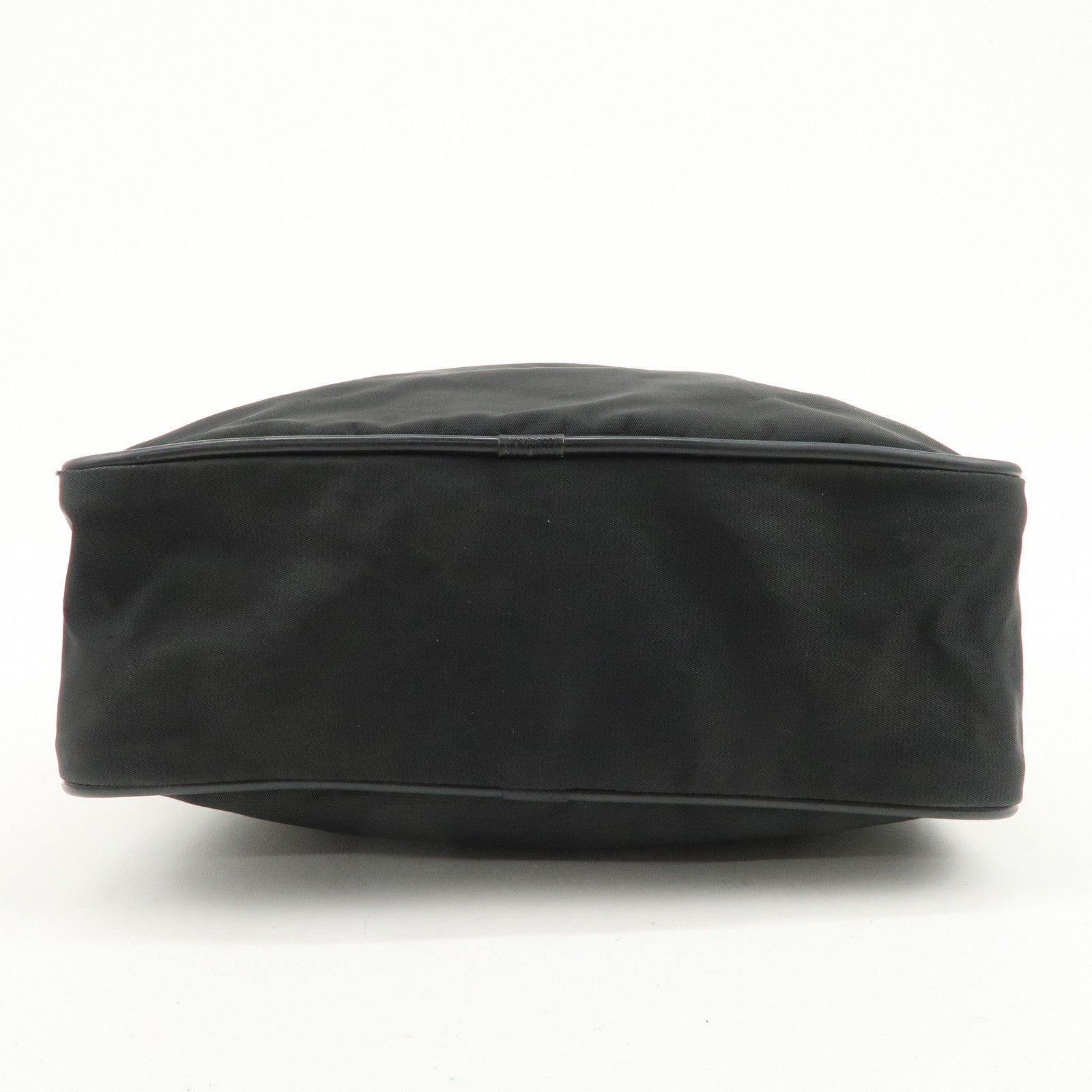 PRADA Logo Nylon Leather Shoulder Bag Crossbody Bag Black BT0421