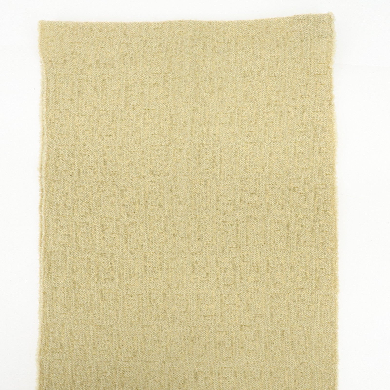 FENDI Zucca Wool 100% Scarf Yellow Beige