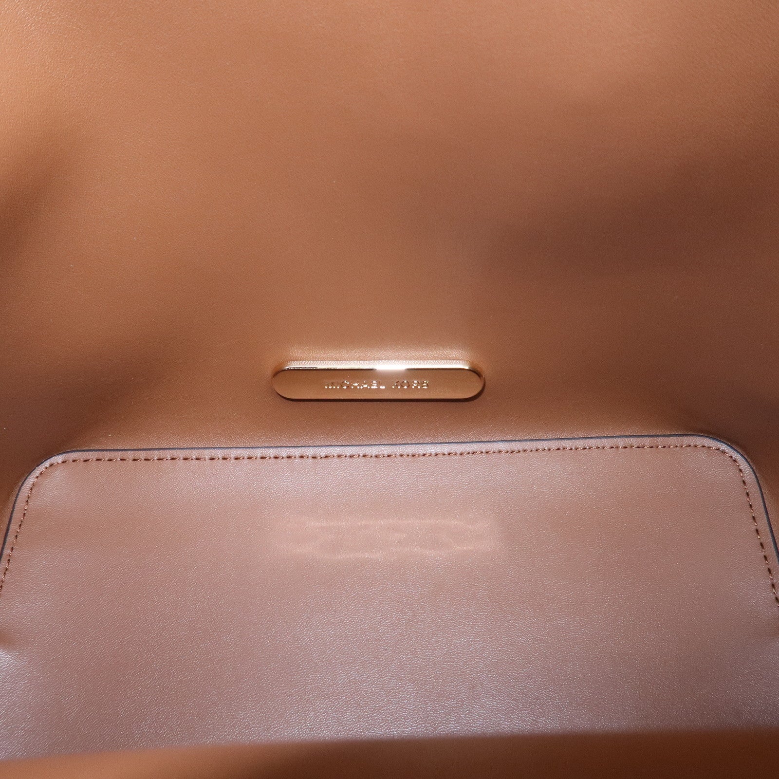 MICHAEL KORS PVC 2Way Leather Hand Bag Shoulder Bag Brown Gold HDW Used