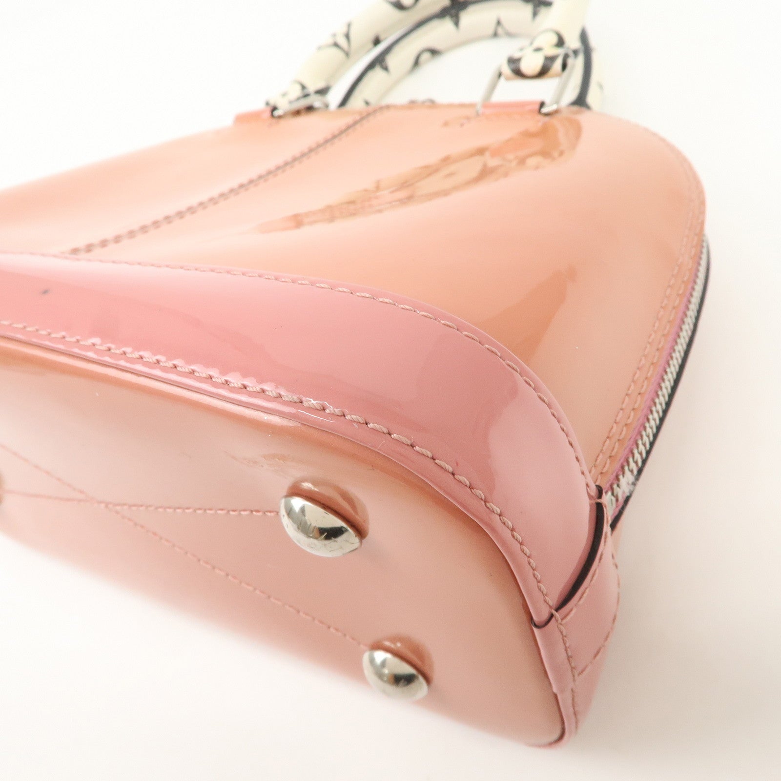 Louis Vuitton Vernis Miroir Alma BB 2Way Hand Bag Rose Splash M54704 Used