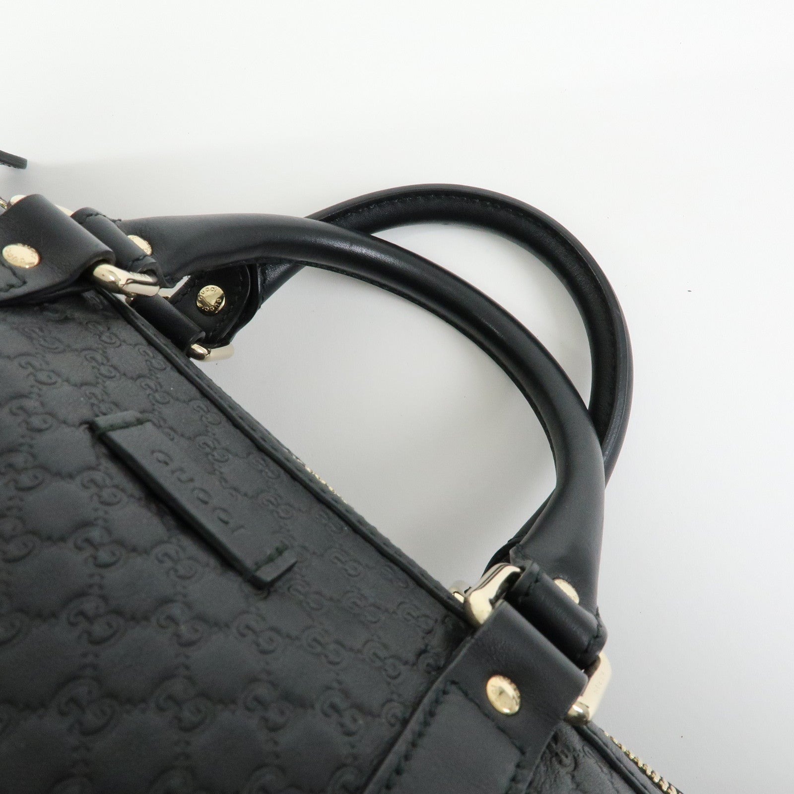 GUCCI Microguccissima Leather 2Way Boston Bag Black 449646