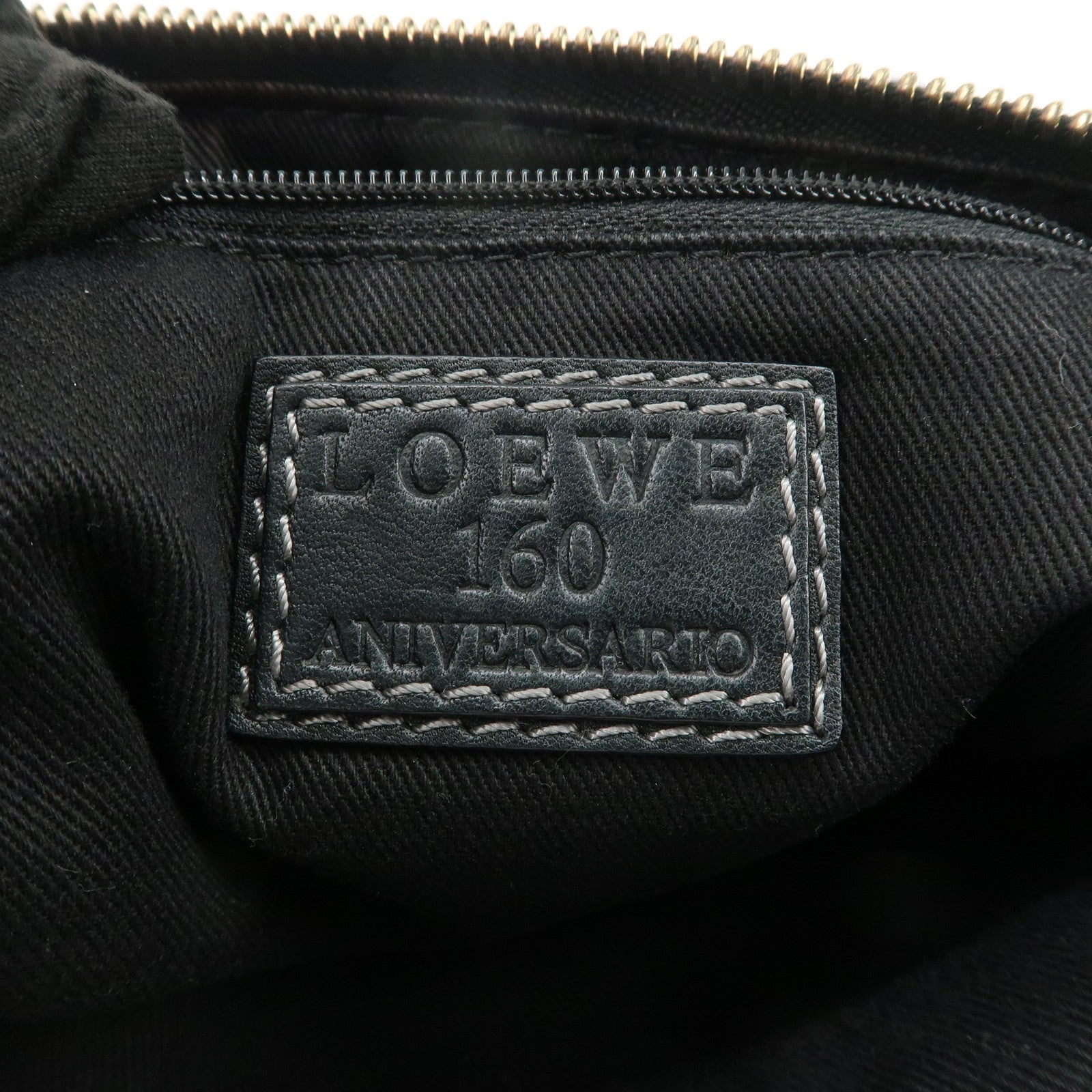 LOEWE 160th Anniversary Leather Shoulder Bag Hand Bag Black Gold