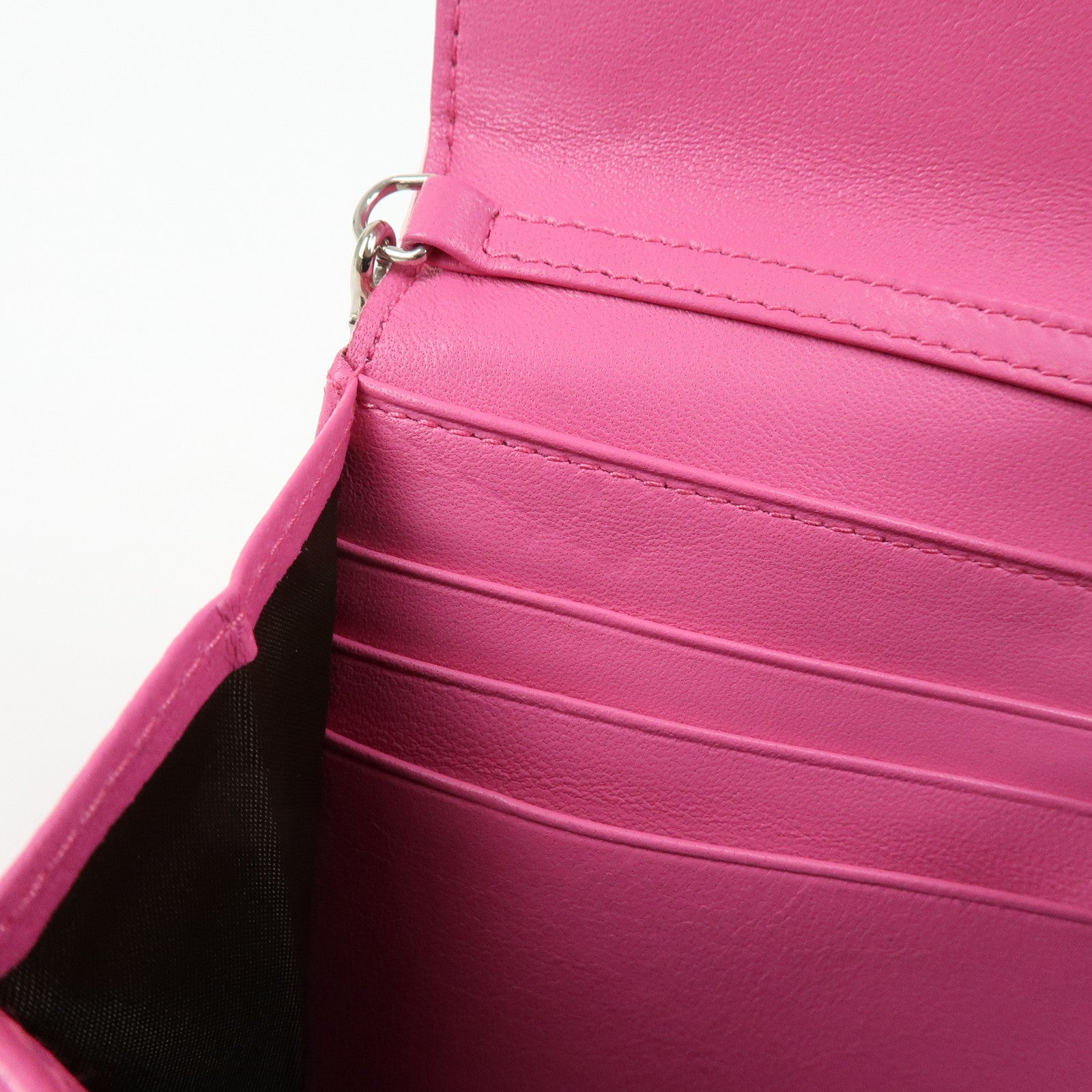 Christian Dior Trotter Patent Leather Chain Wallet WOC Pink