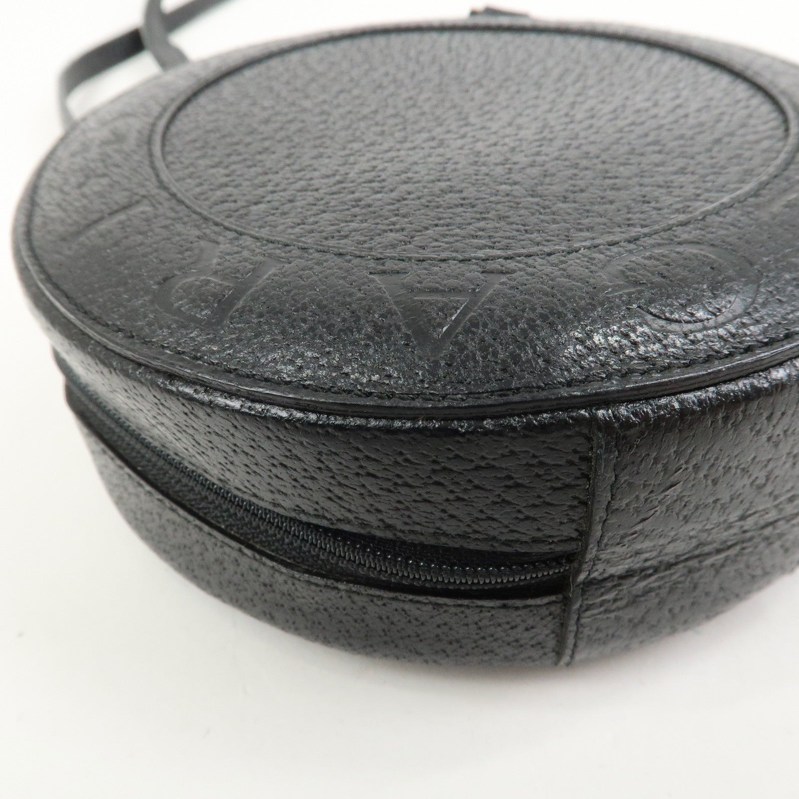 BVLGARI Logo B-Zero 1 Drum Leather Shoulder Bag Black