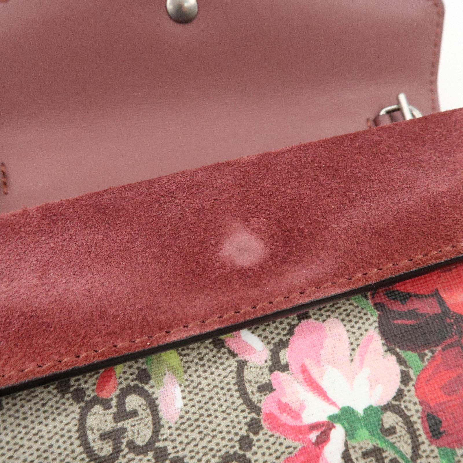 GUCCI Dionysus GG Supreme Suede Super Mini Chain Shoulder Bag