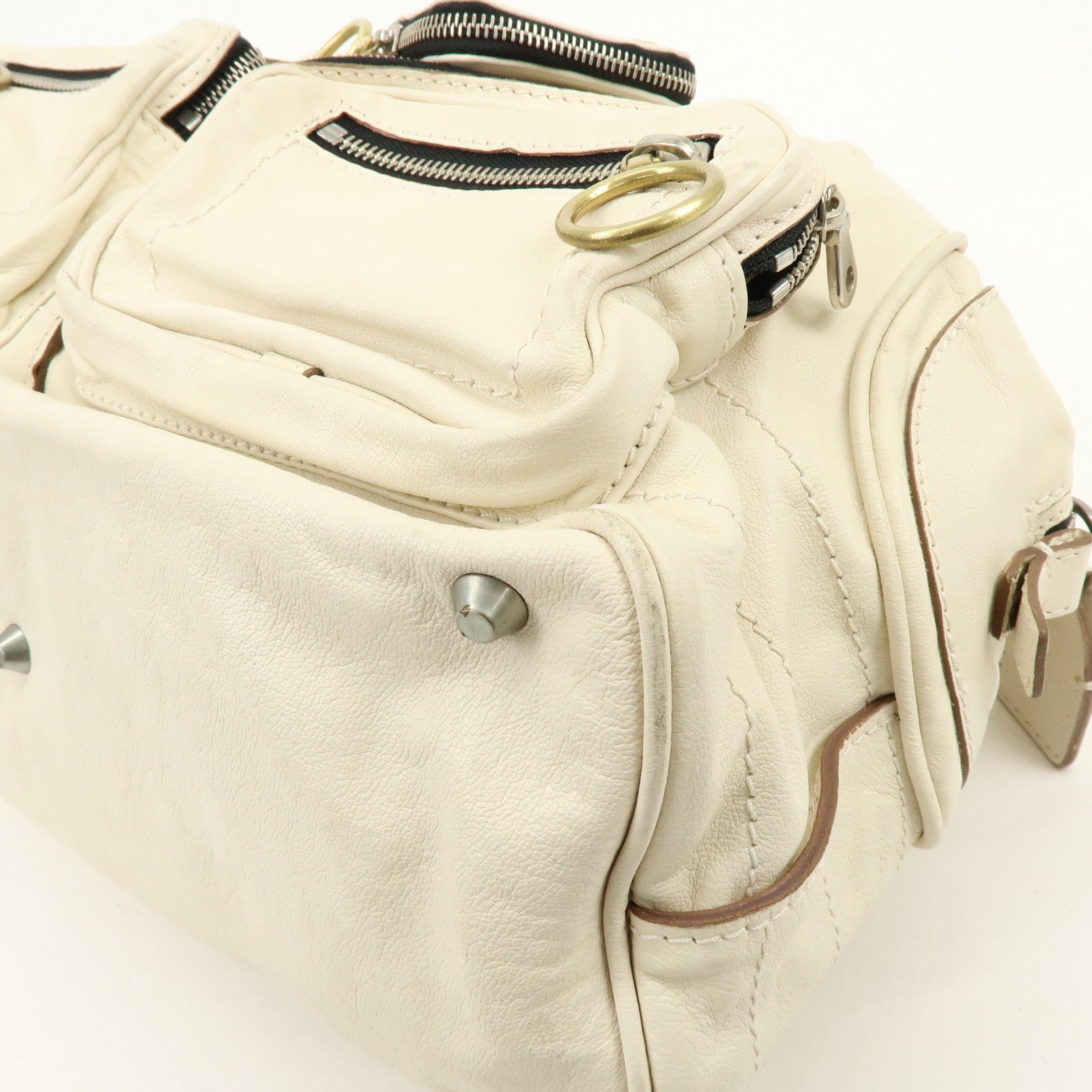 Chloe Betty Leather Shoulder Bag Satchel Bag Ivory