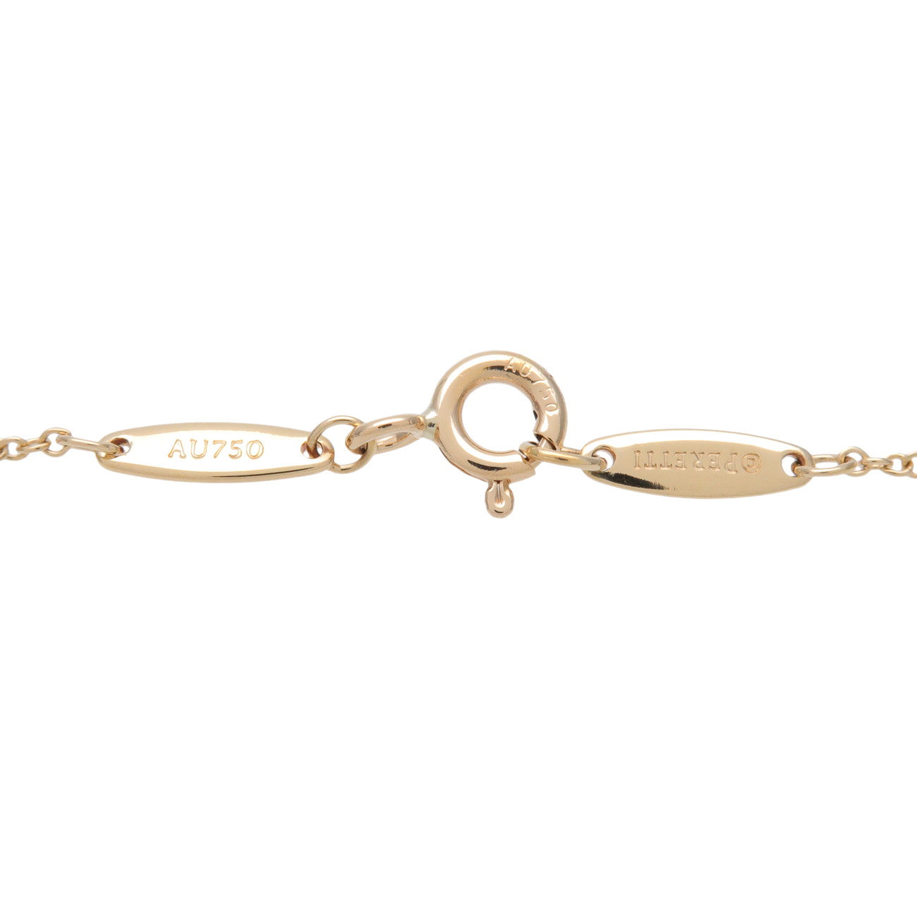 Tiffany & Co By The Yard 1P Diamond Necklace K18 750YG Yellow Gold