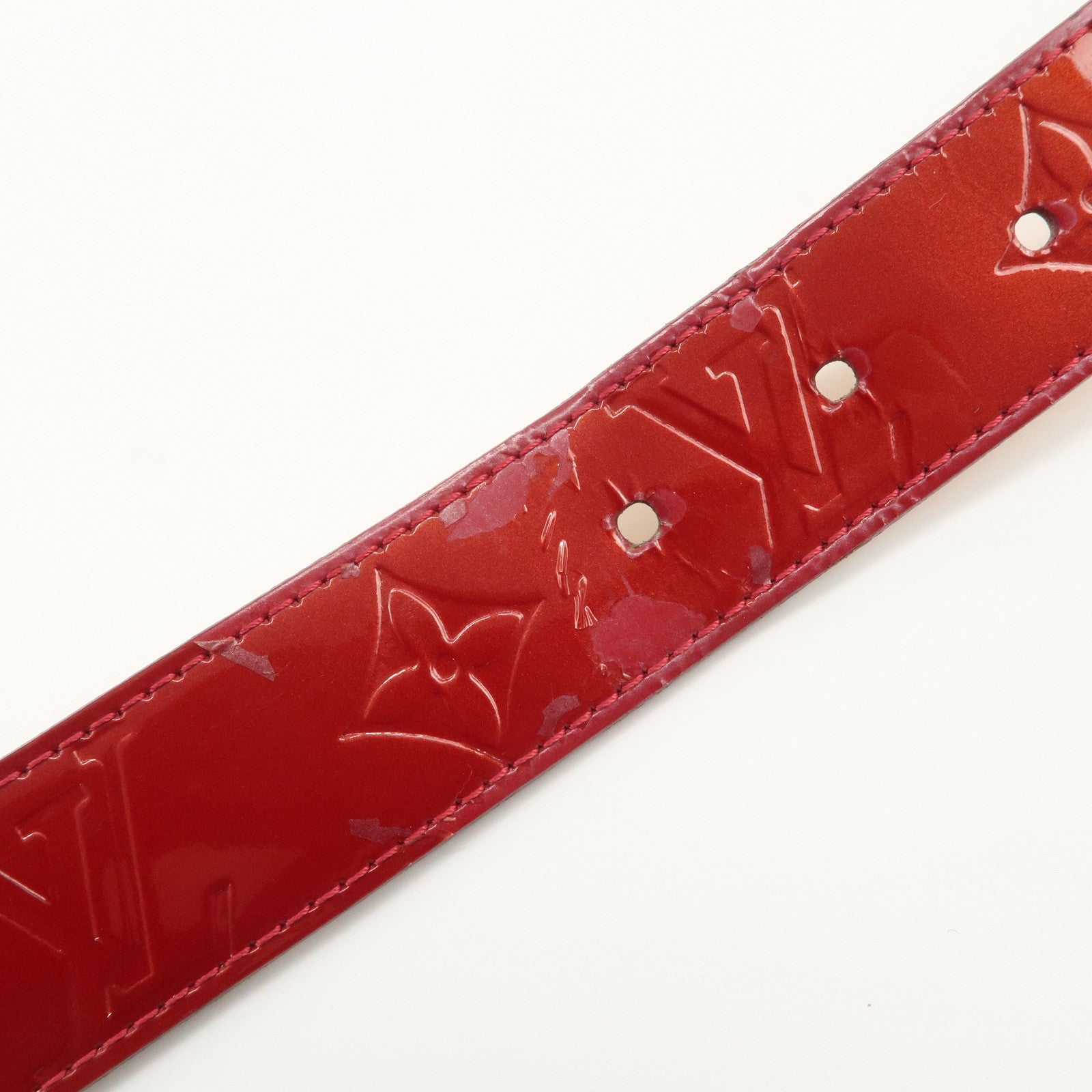 Louis Vuitton Monogram Vernis Ceinture Carre Belt 90/36 Red M6980
