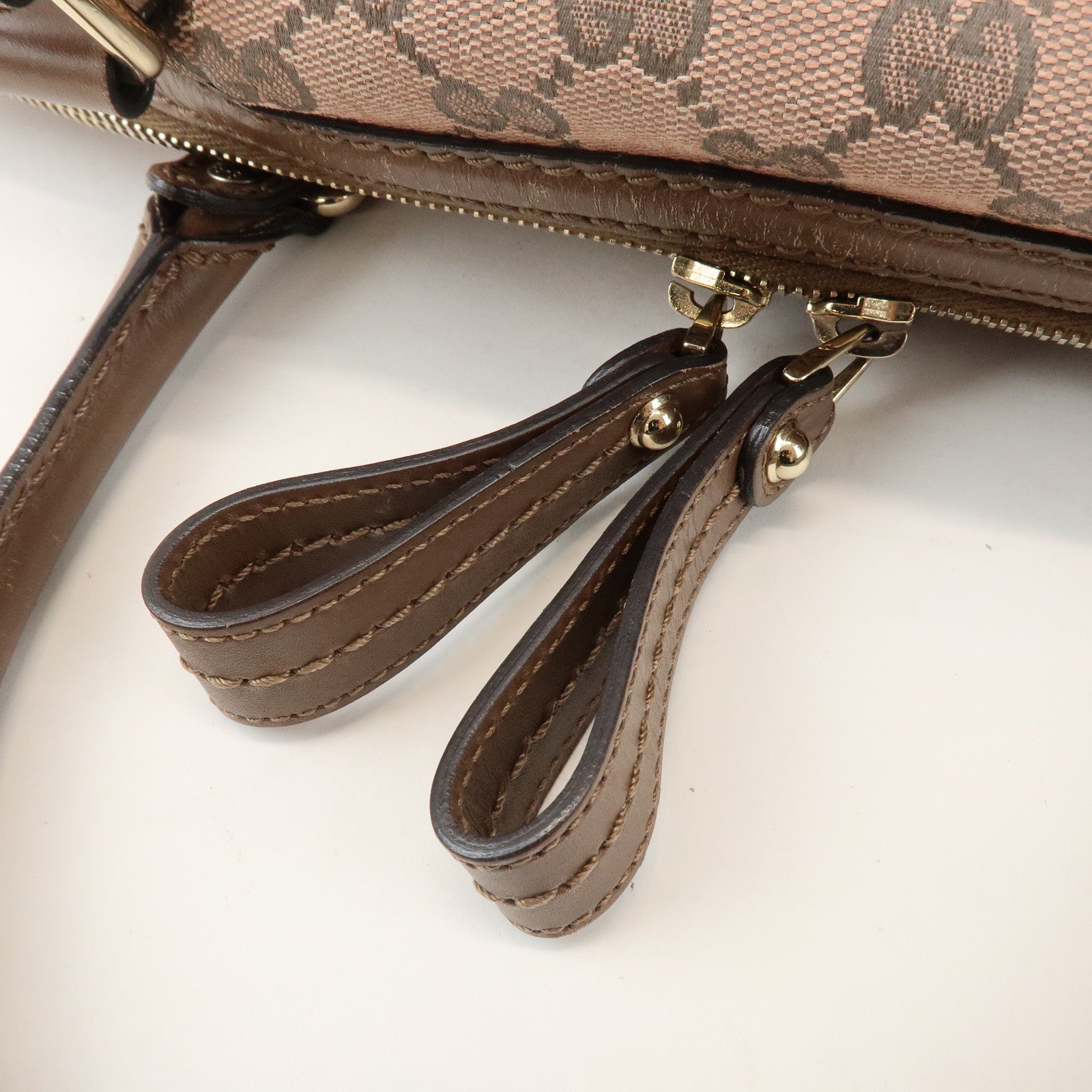 GUCCI Sukey Interlocking G GG Canvas Leather 2Way Bag Pink 247902